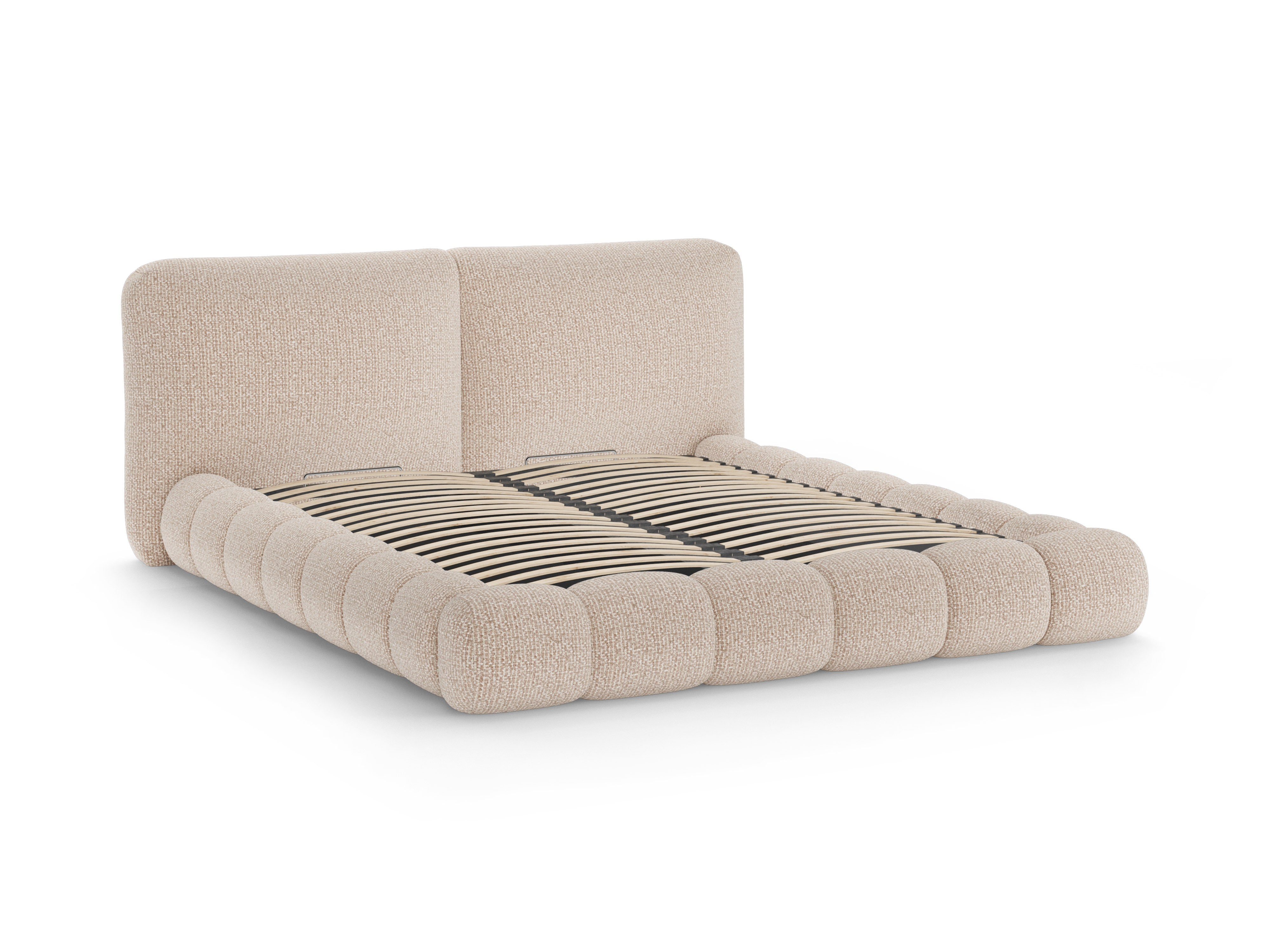 Bett SOLANGE sandfarbener Melange