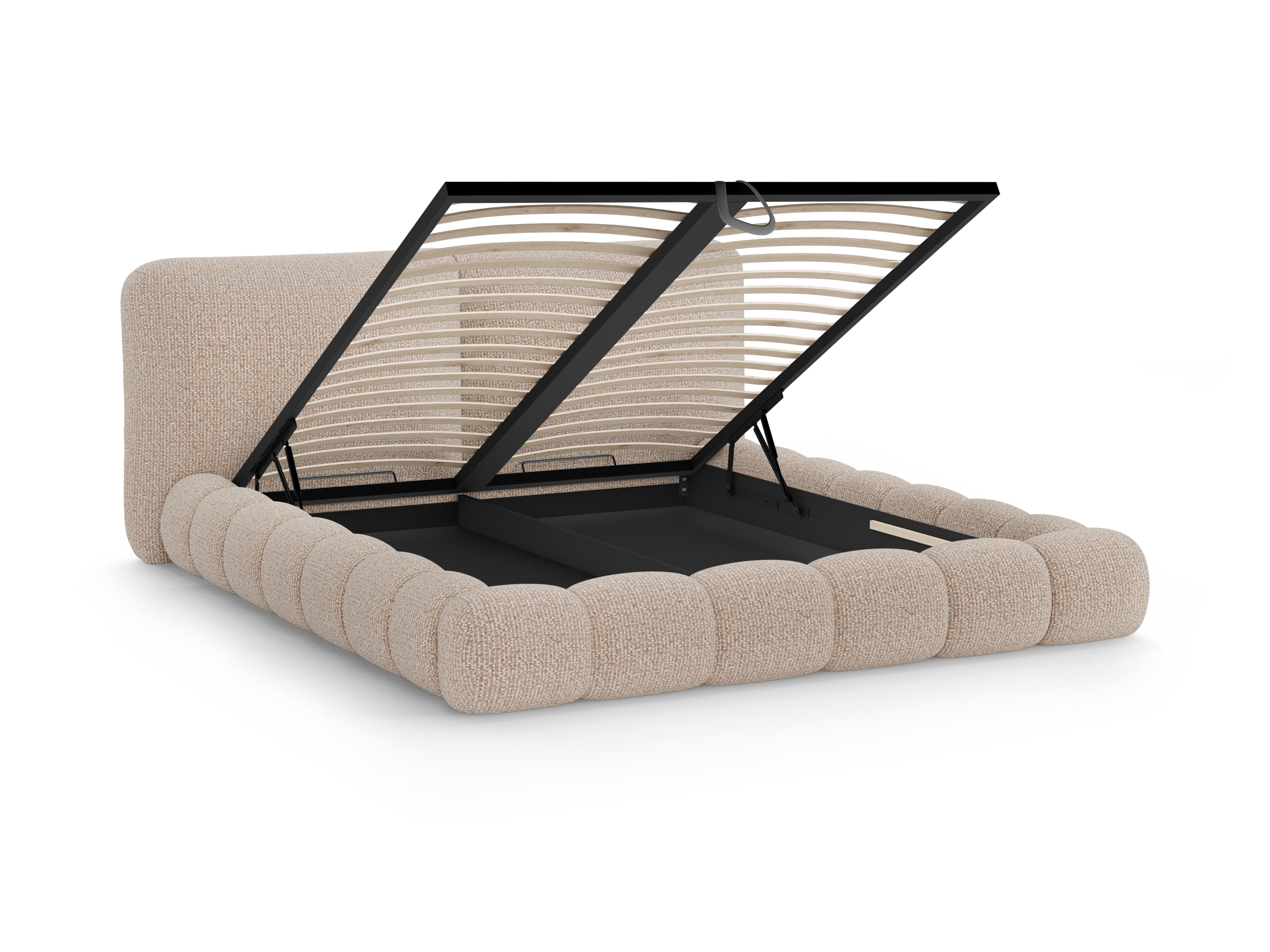 Bett SOLANGE sandfarbener Melange