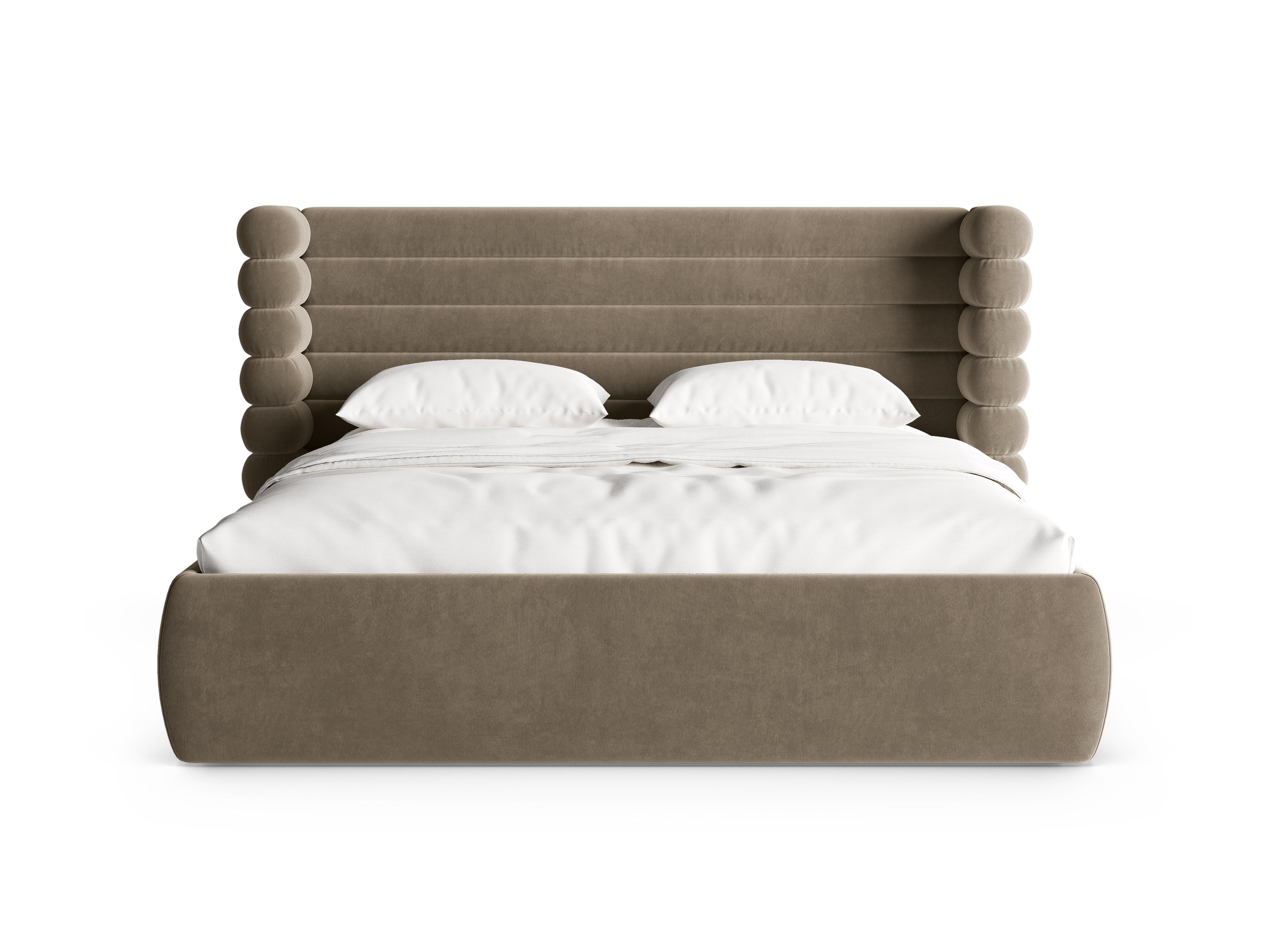 Samtbett MOUNT grau-braun