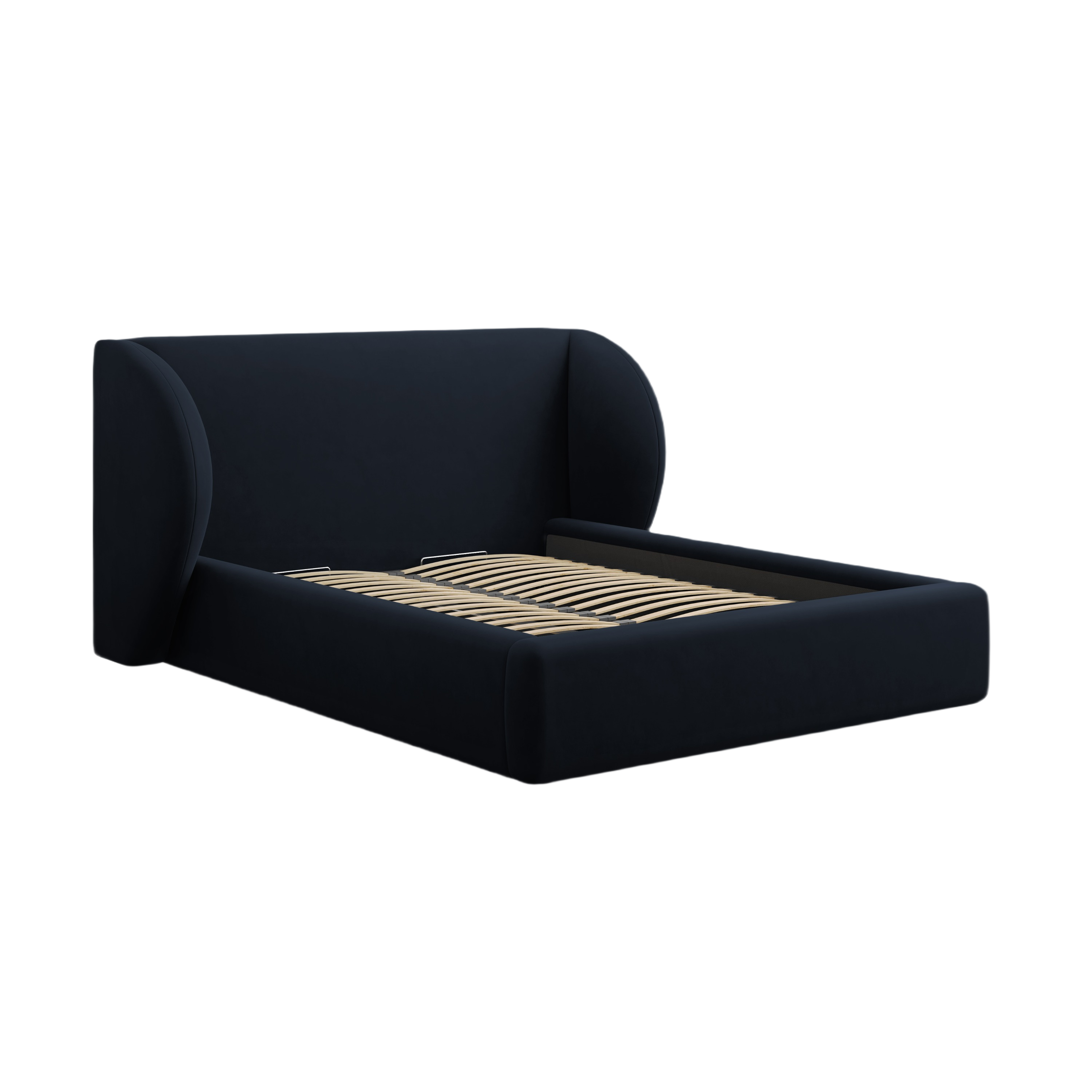 Velvet bed MILEY dark blue