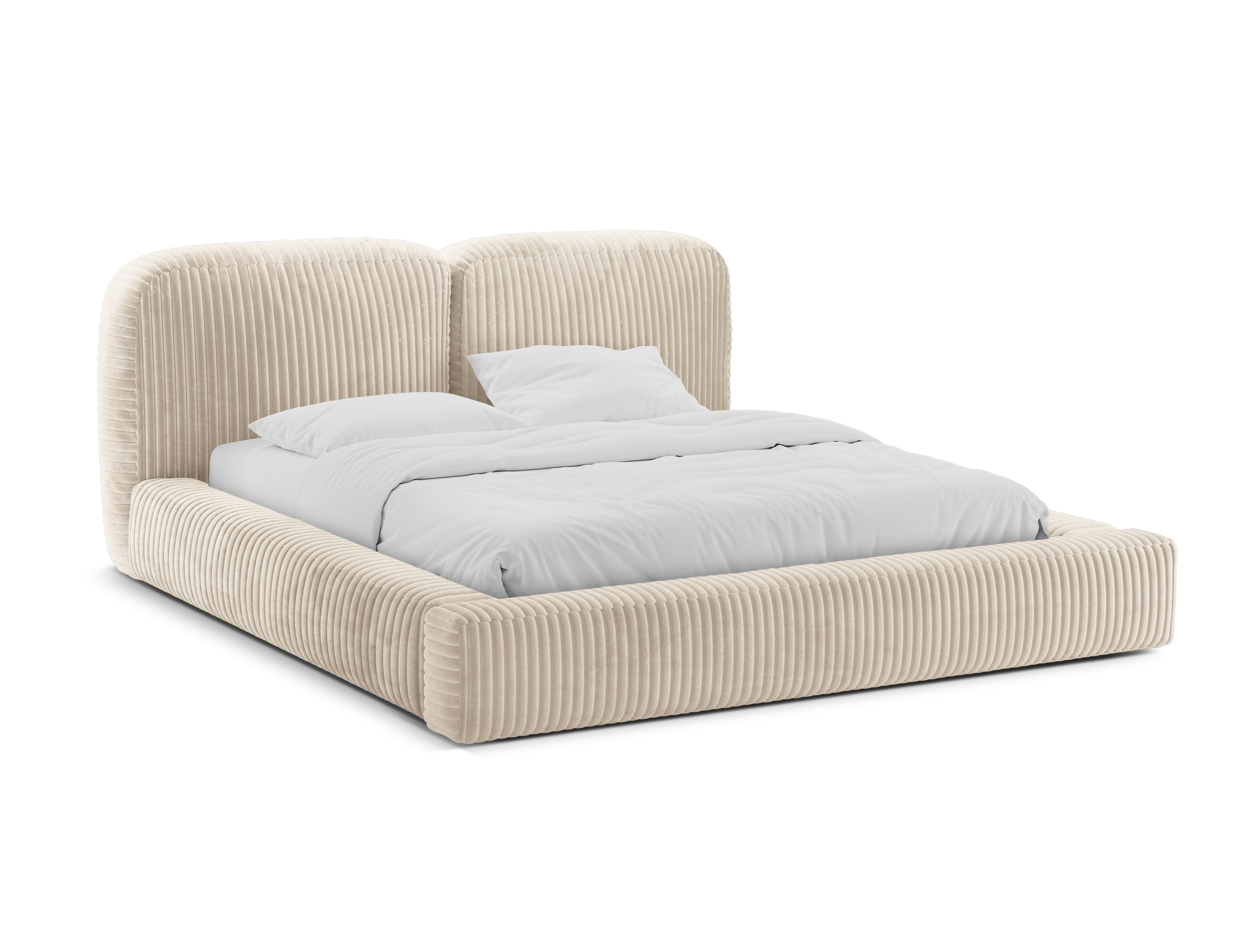 Bett MARTINA hellbeige Cord