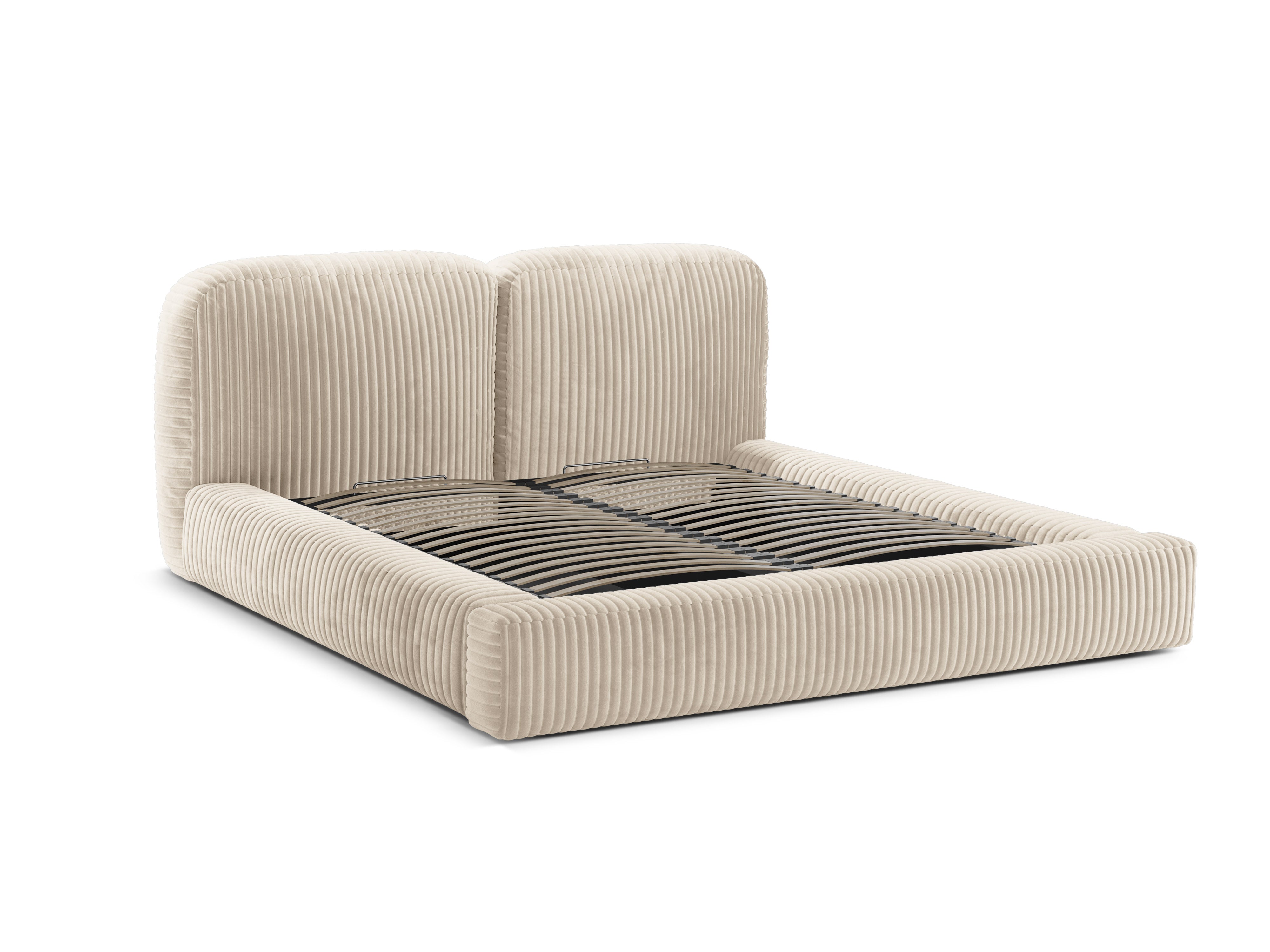 Bett MARTINA hellbeige Cord