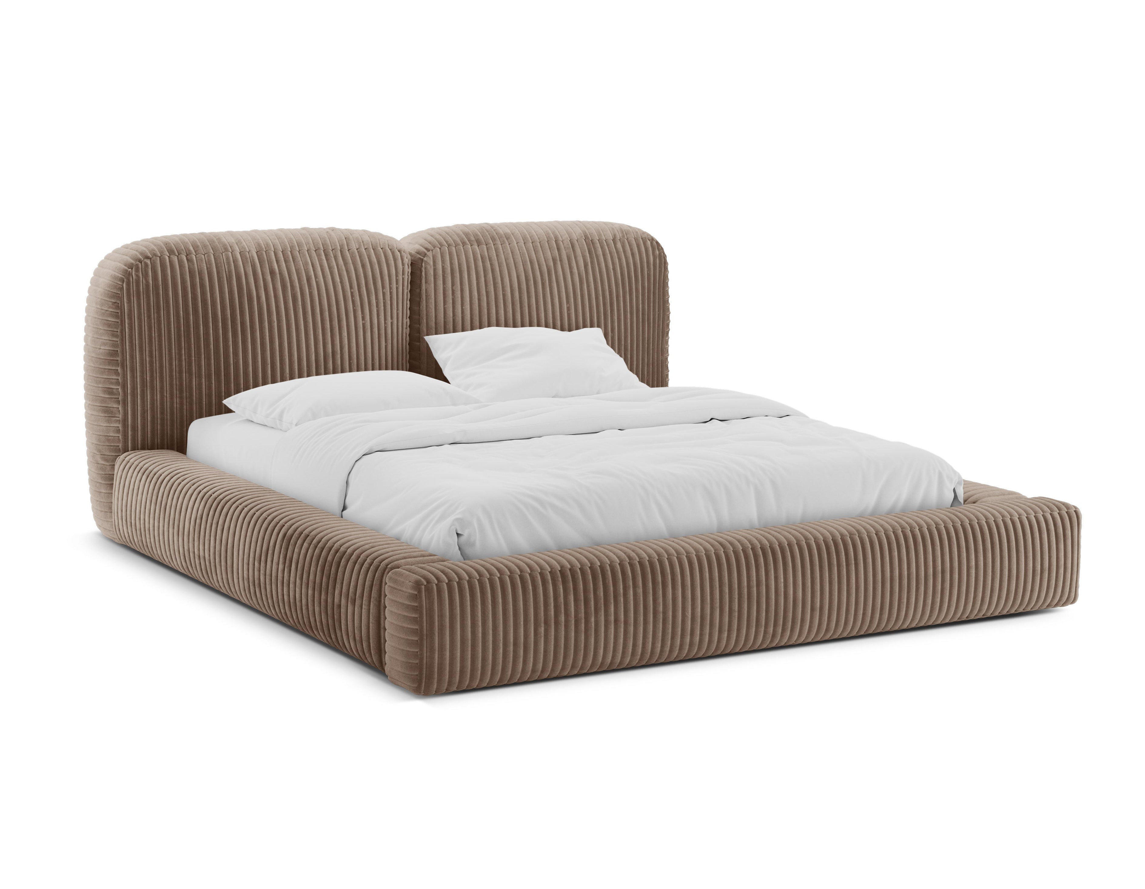 MARTINA Bed Beige Corduroy