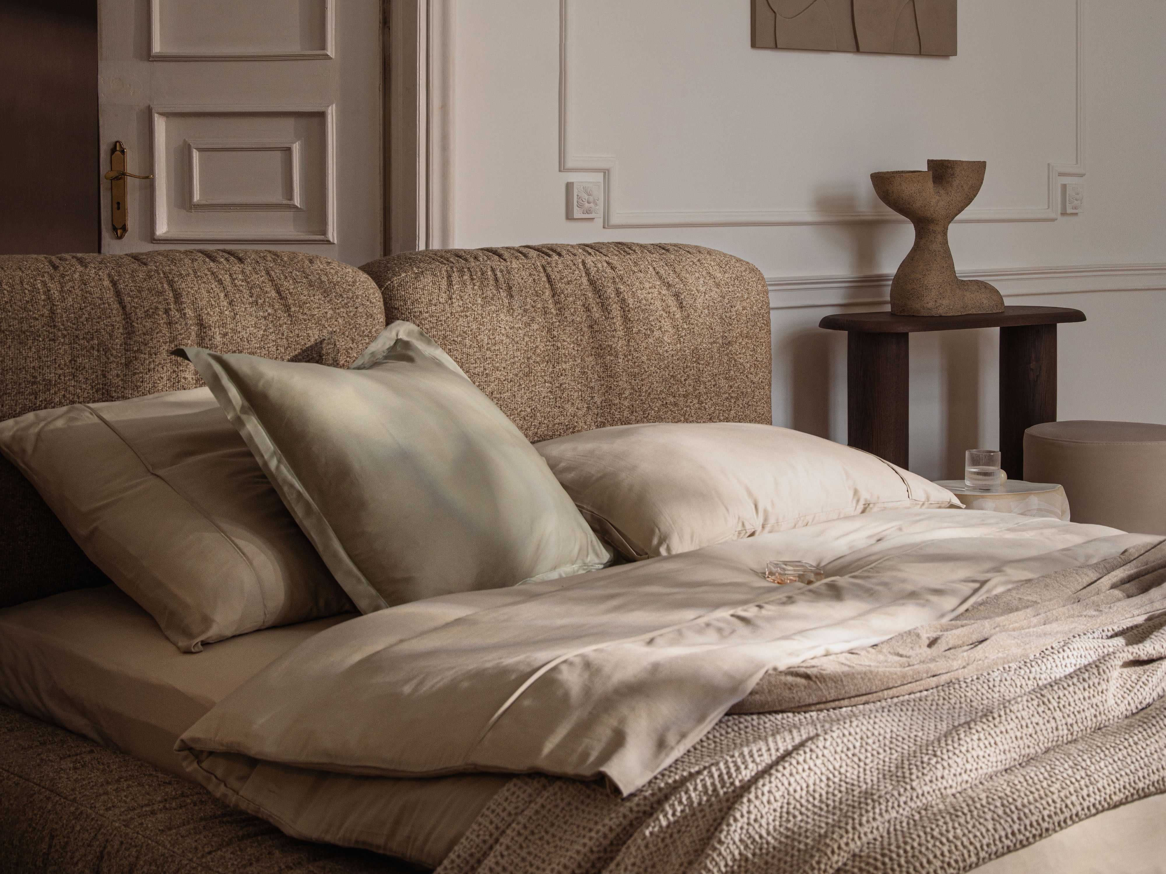 MARTINA Bed Beige Corduroy