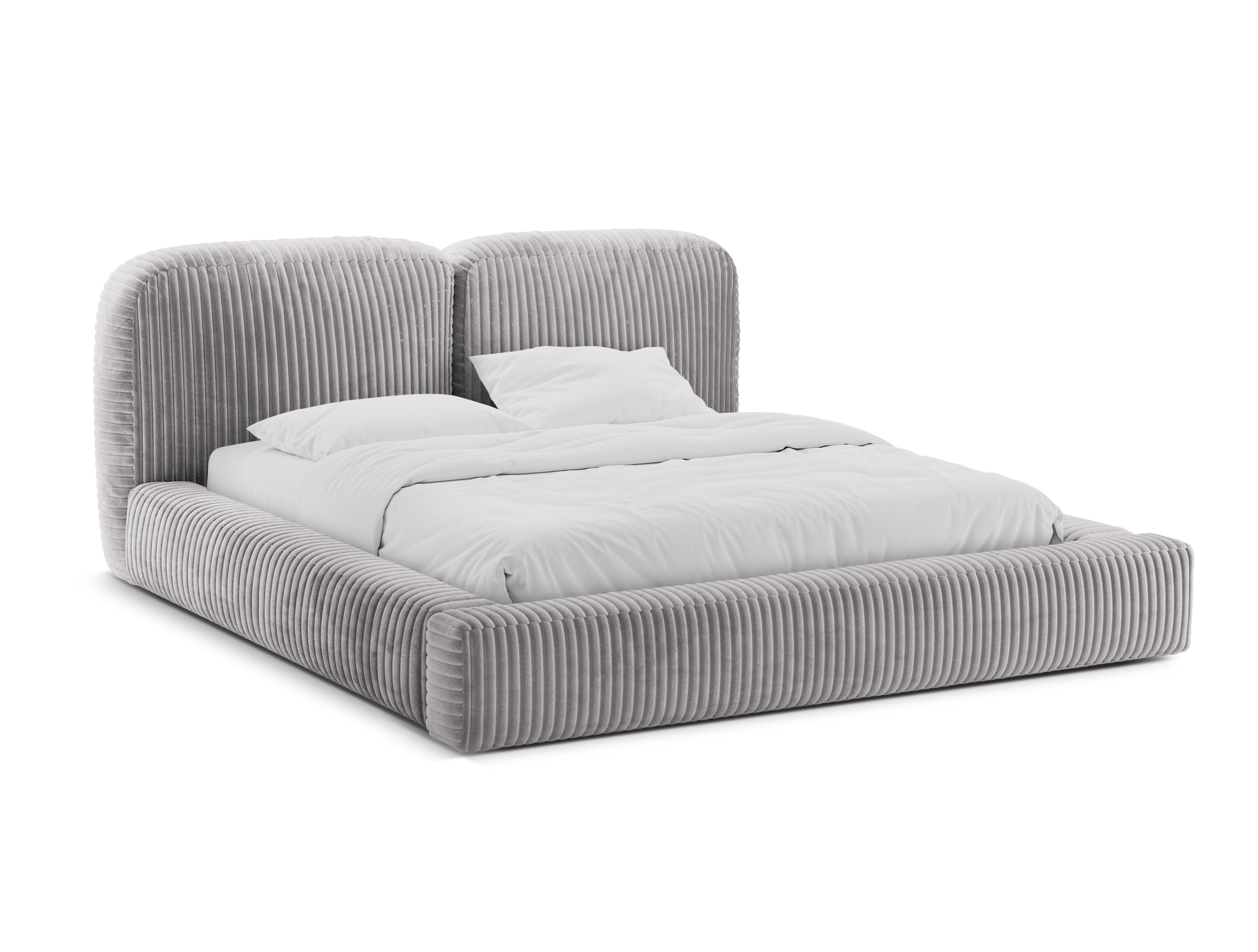 Bett MARTINA hellgrau Cord