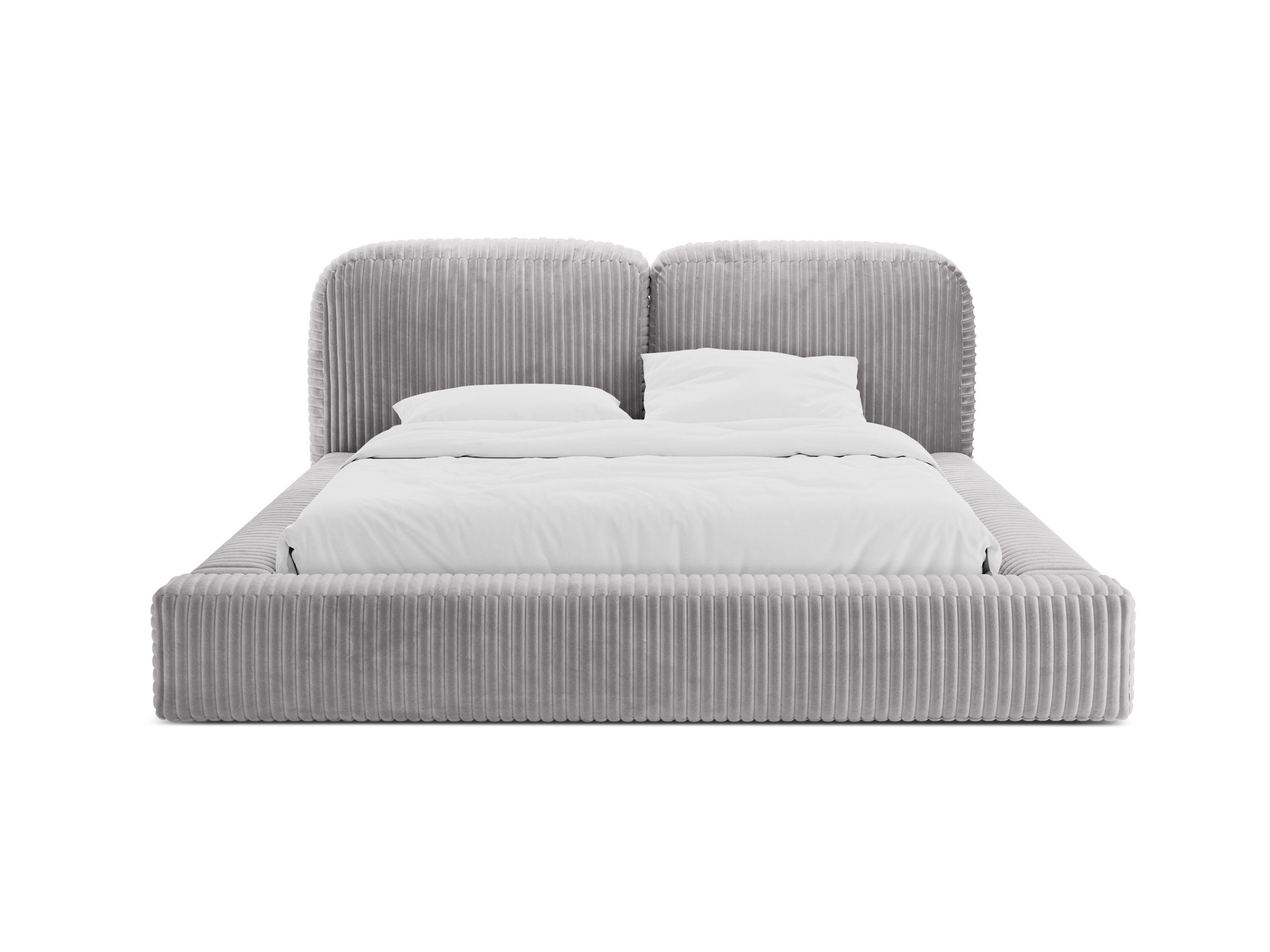 Bett MARTINA hellgrau Cord