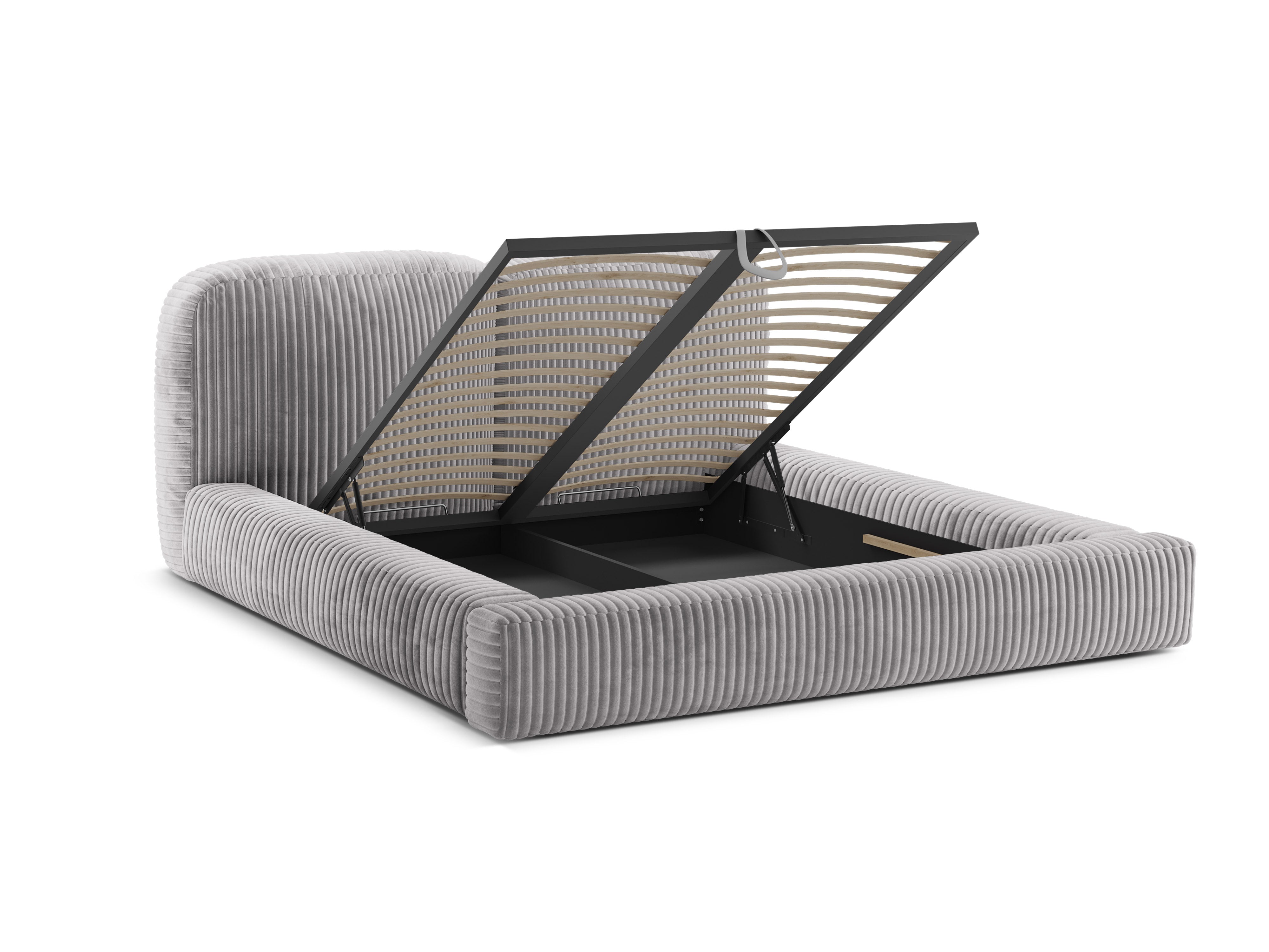 Bett MARTINA hellgrau Cord