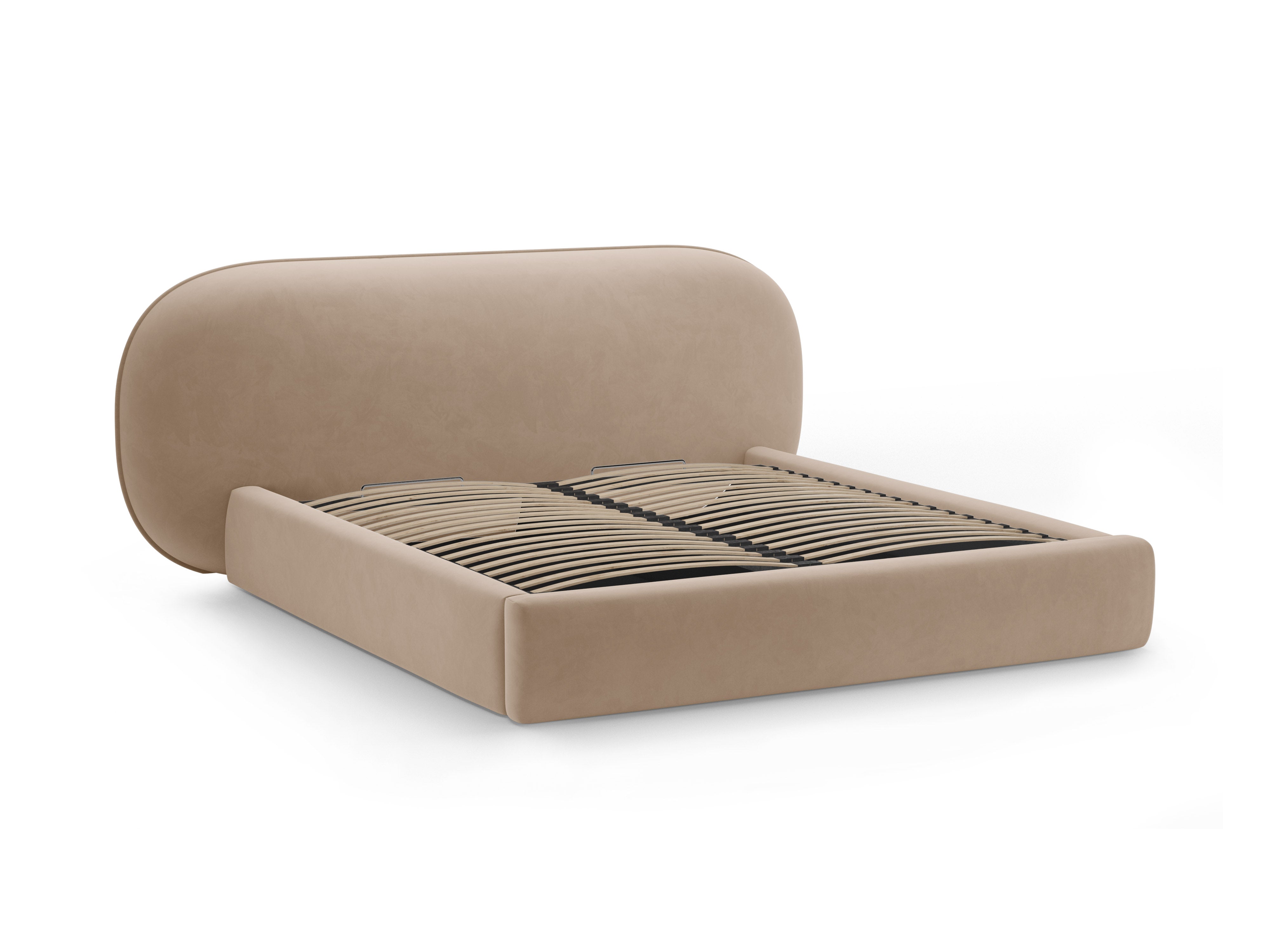 Samtbett OVALO mandelbeige