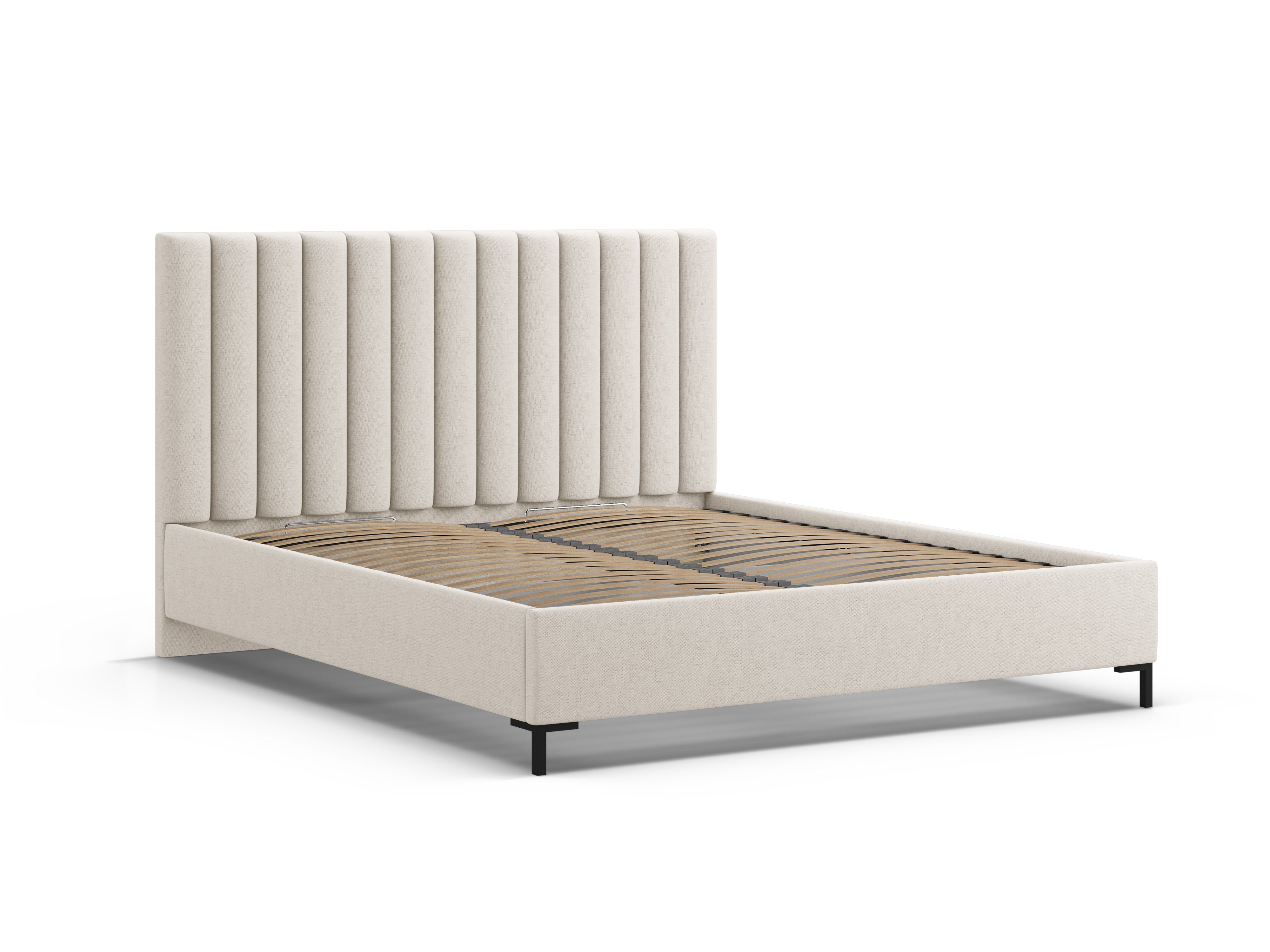 Bett mit Bettkasten ALLISON hellbeige