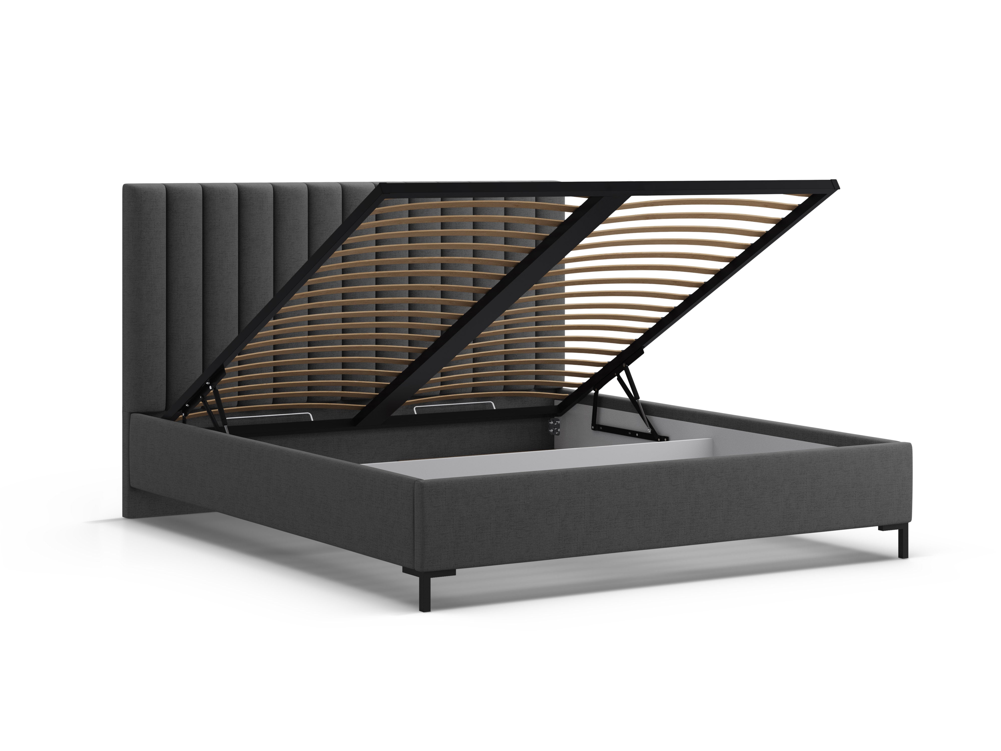 Bett mit Bettkasten ALLISON anthrazitfarben