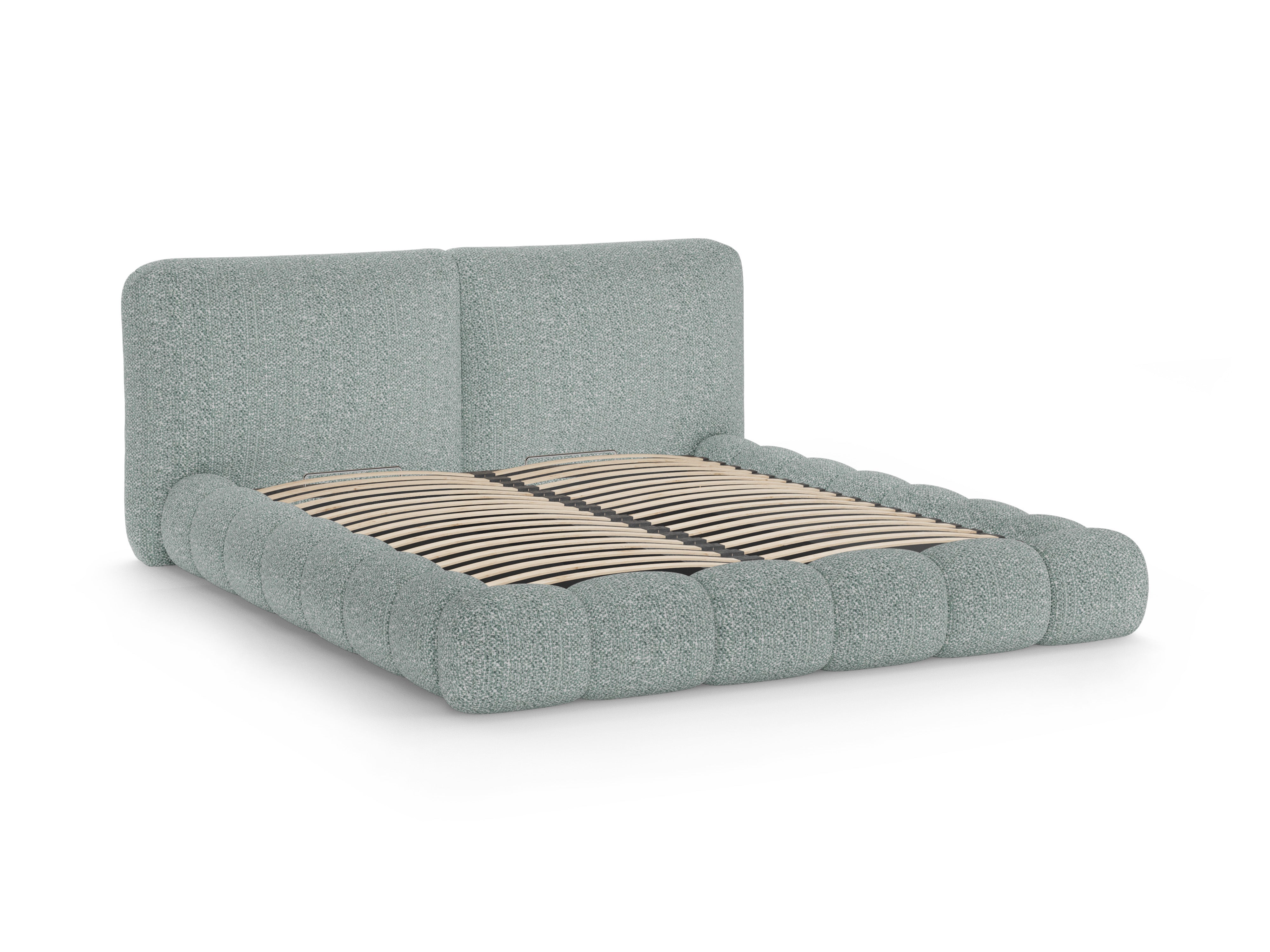 SOLANGE Bed in muted blue mélange