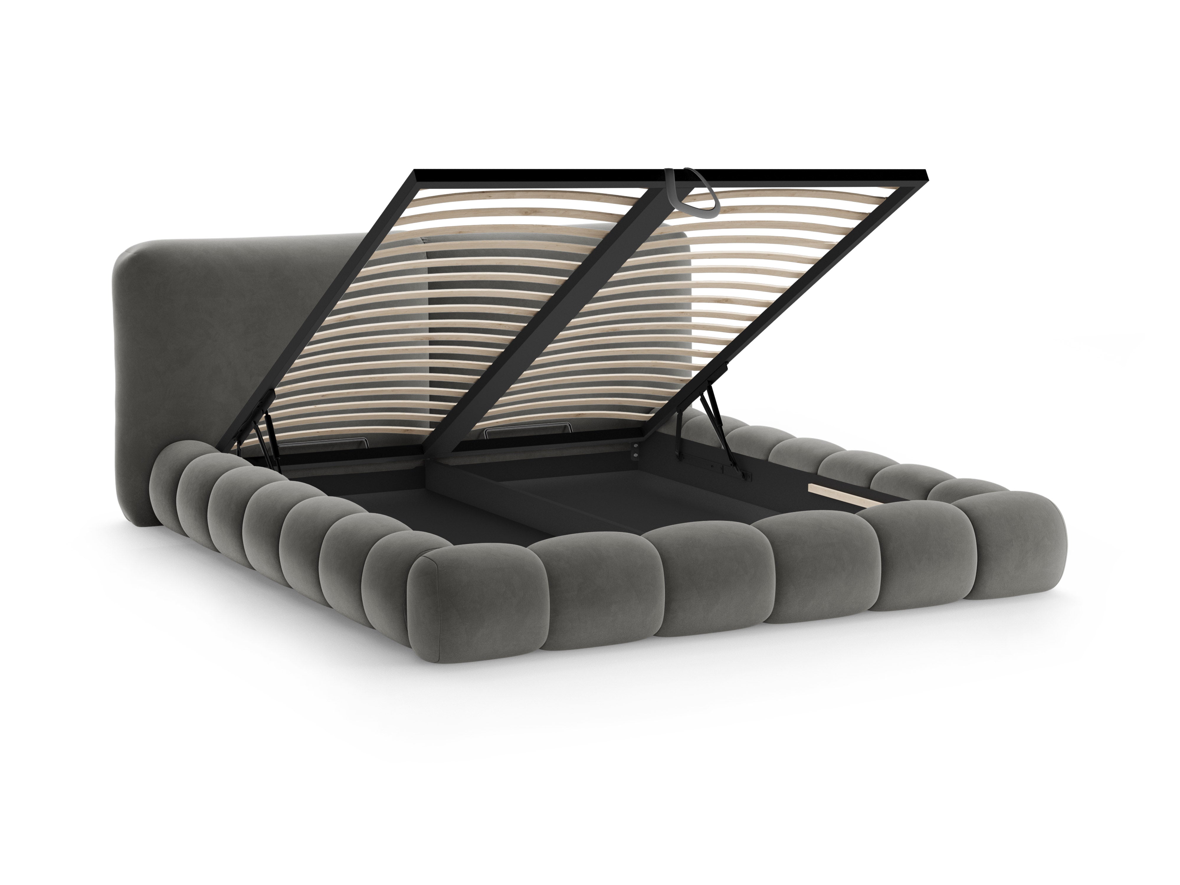 Samtbett SOLANGE dunkelgrau