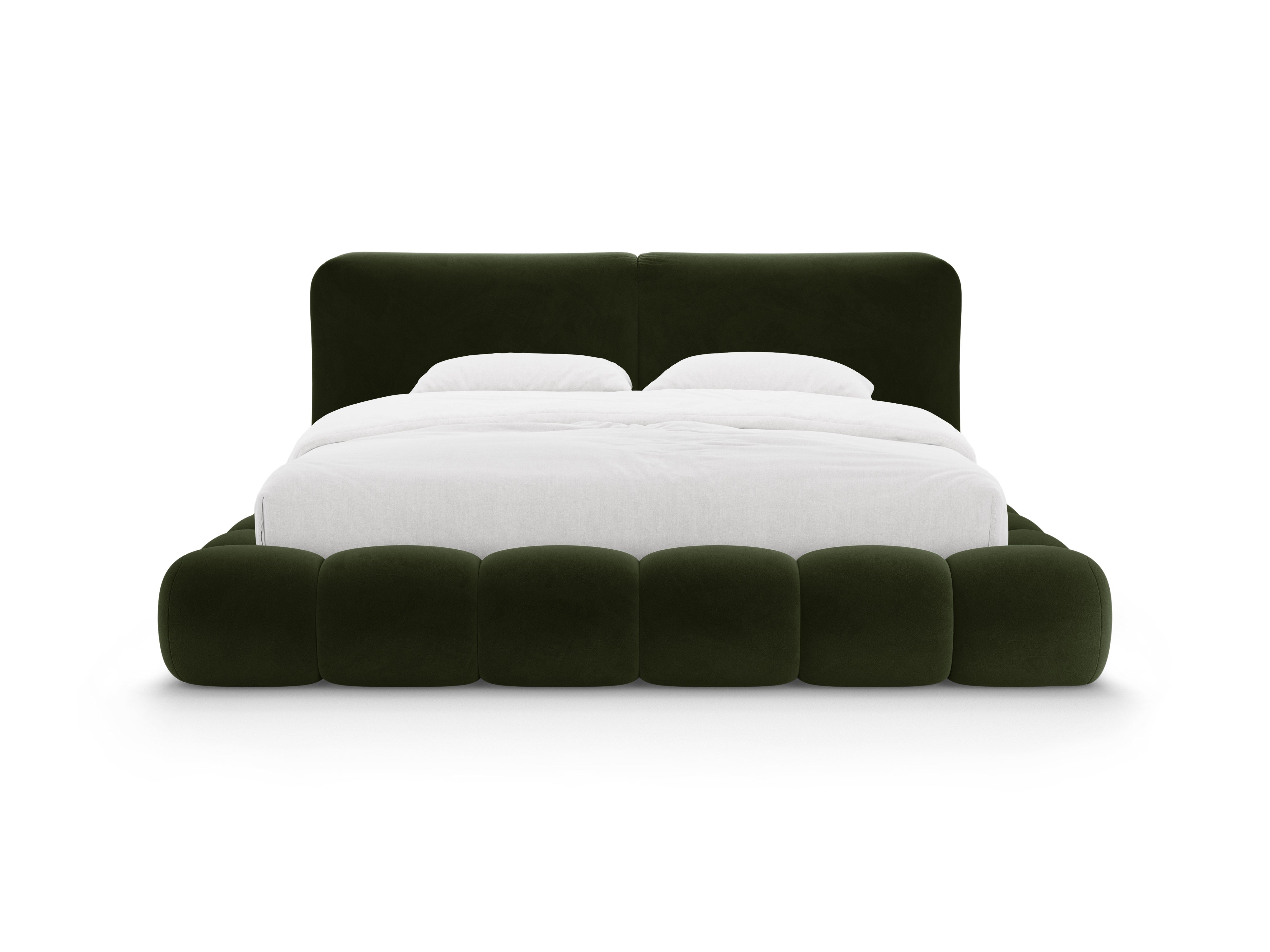 Samtbett SOLANGE in olivgrün