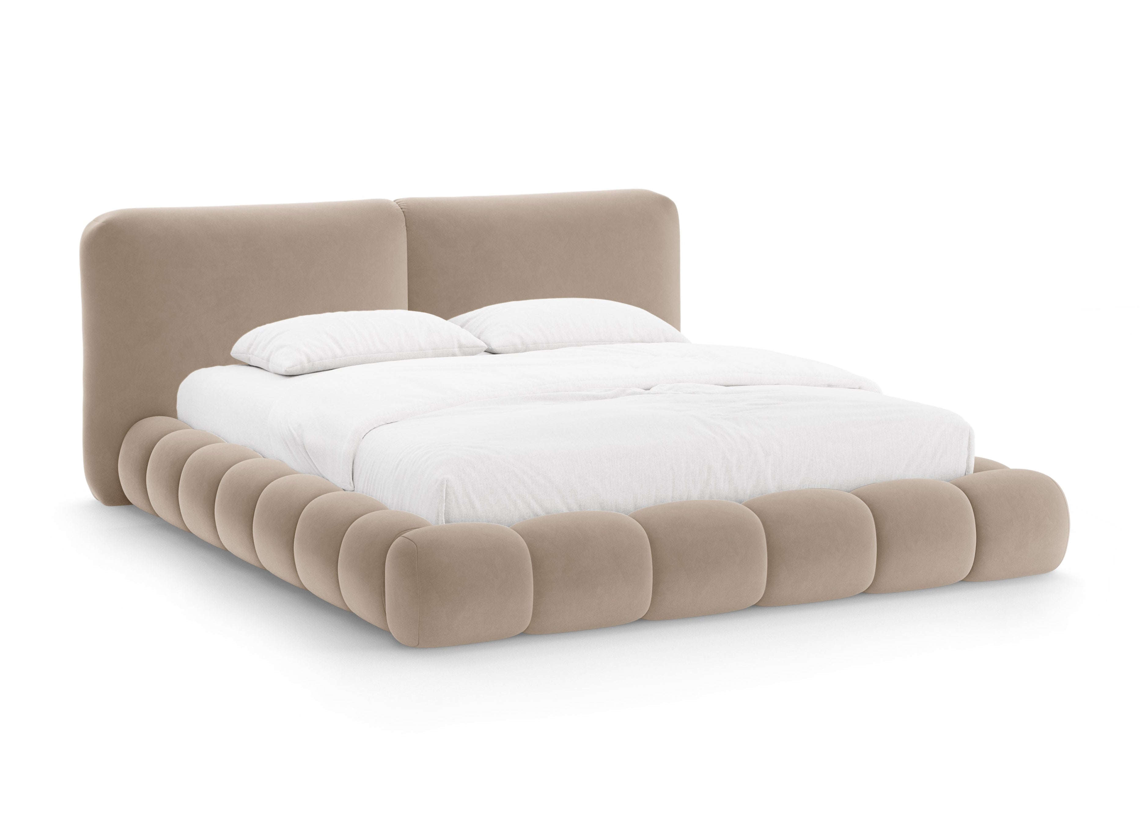 Samtbett SOLANGE mandelbeige