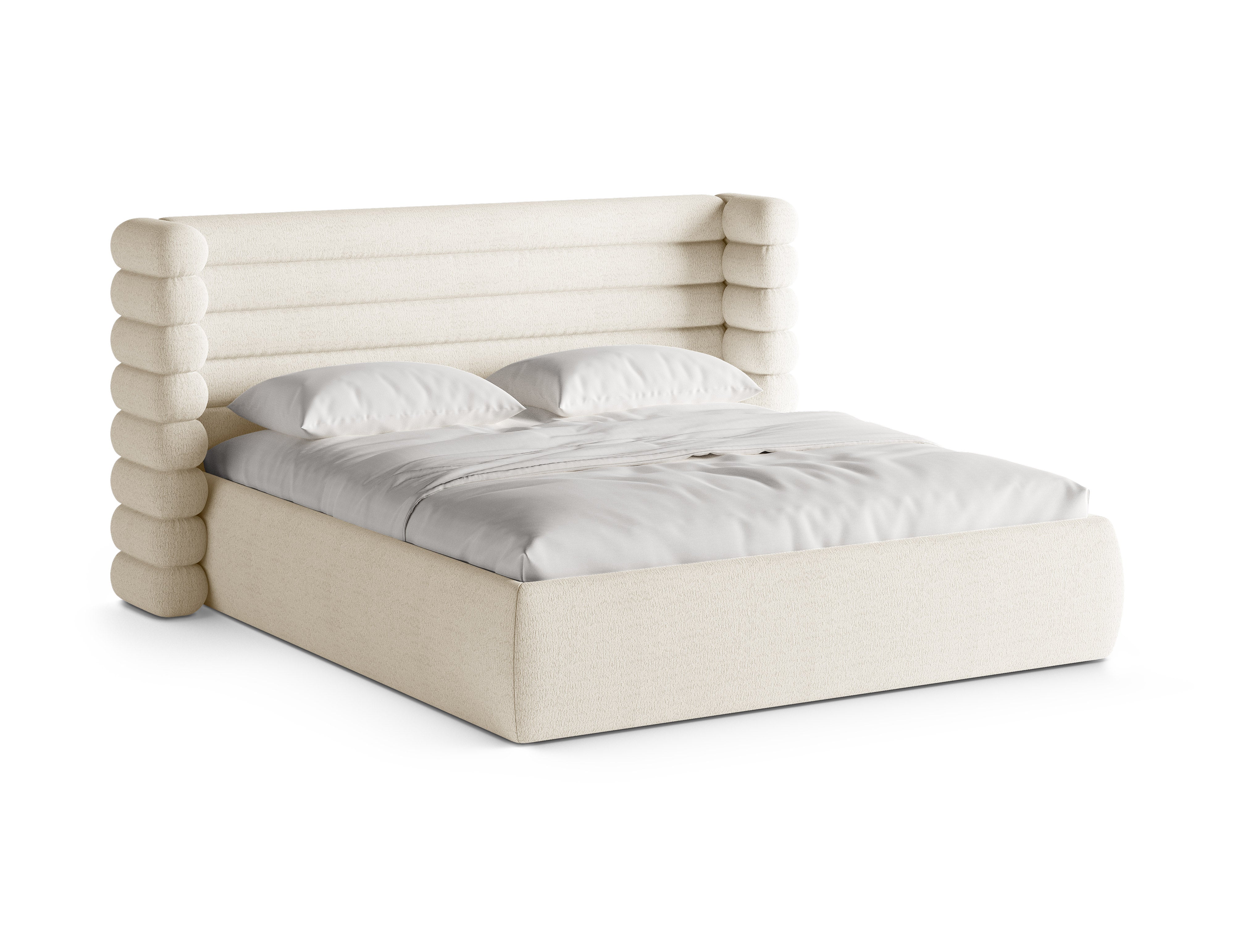 Bett MOUNT Elfenbein Boucle