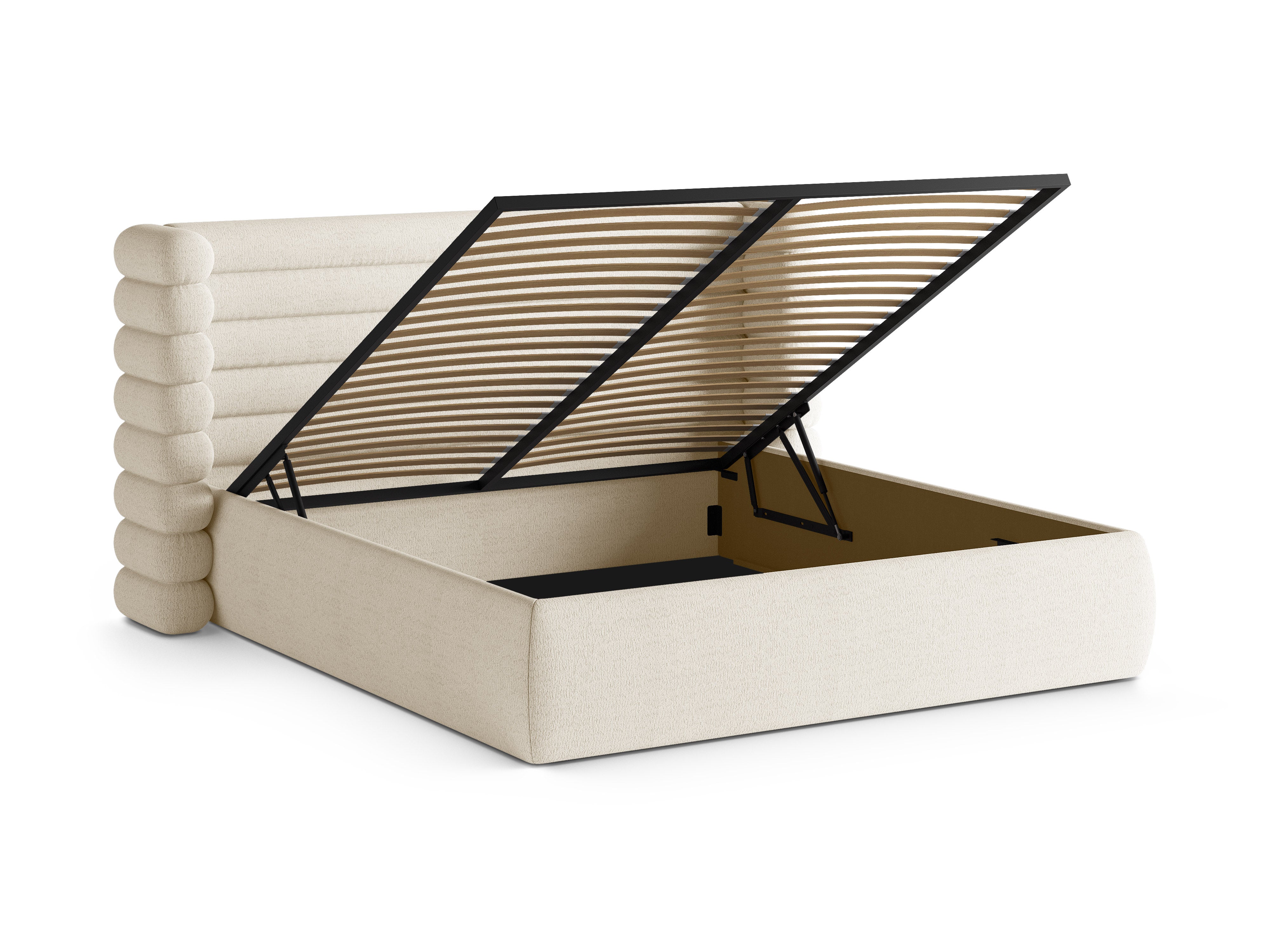 Bett MOUNT Elfenbein Boucle