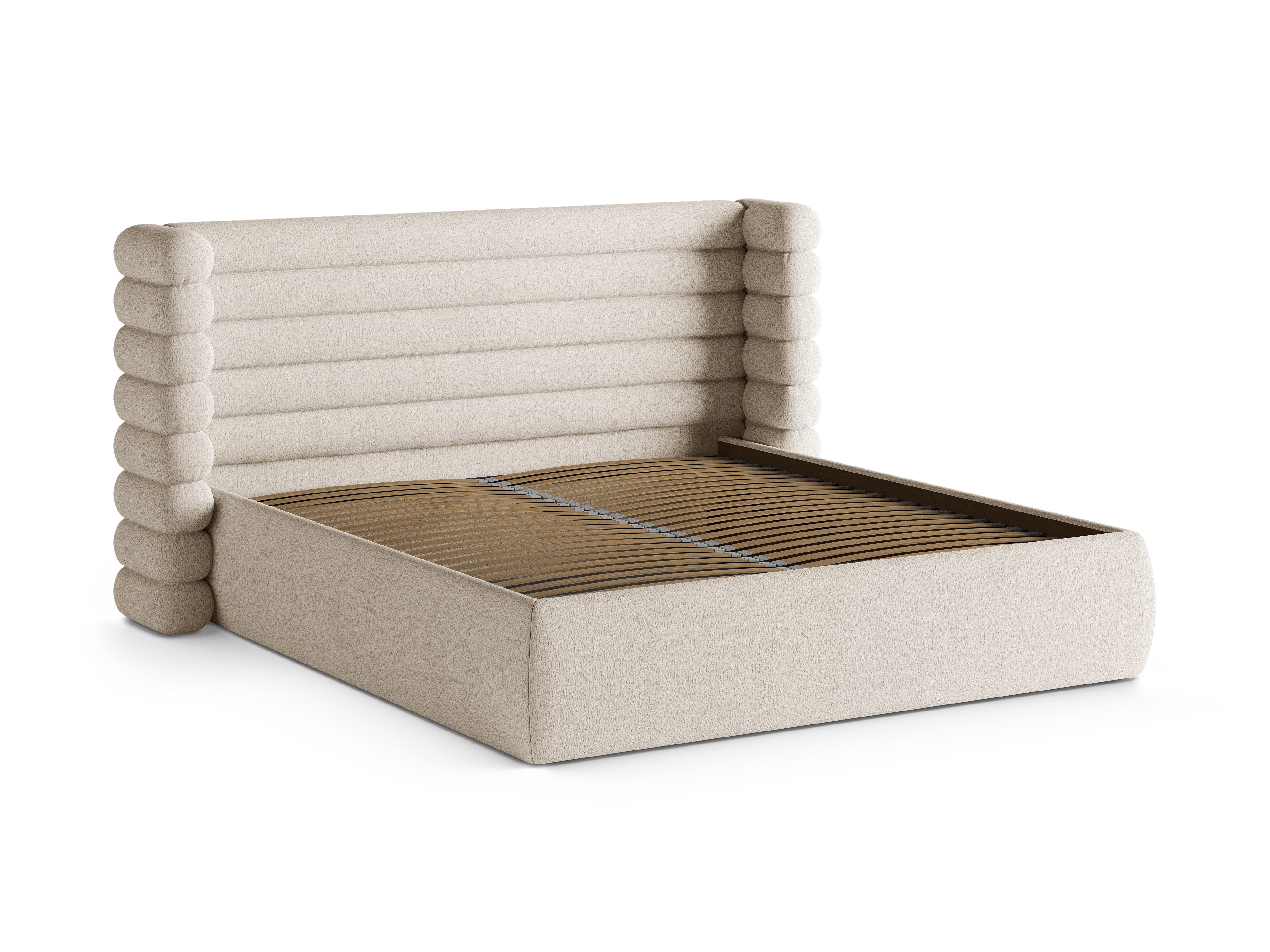 Bett MOUNT hellbeige Boucle