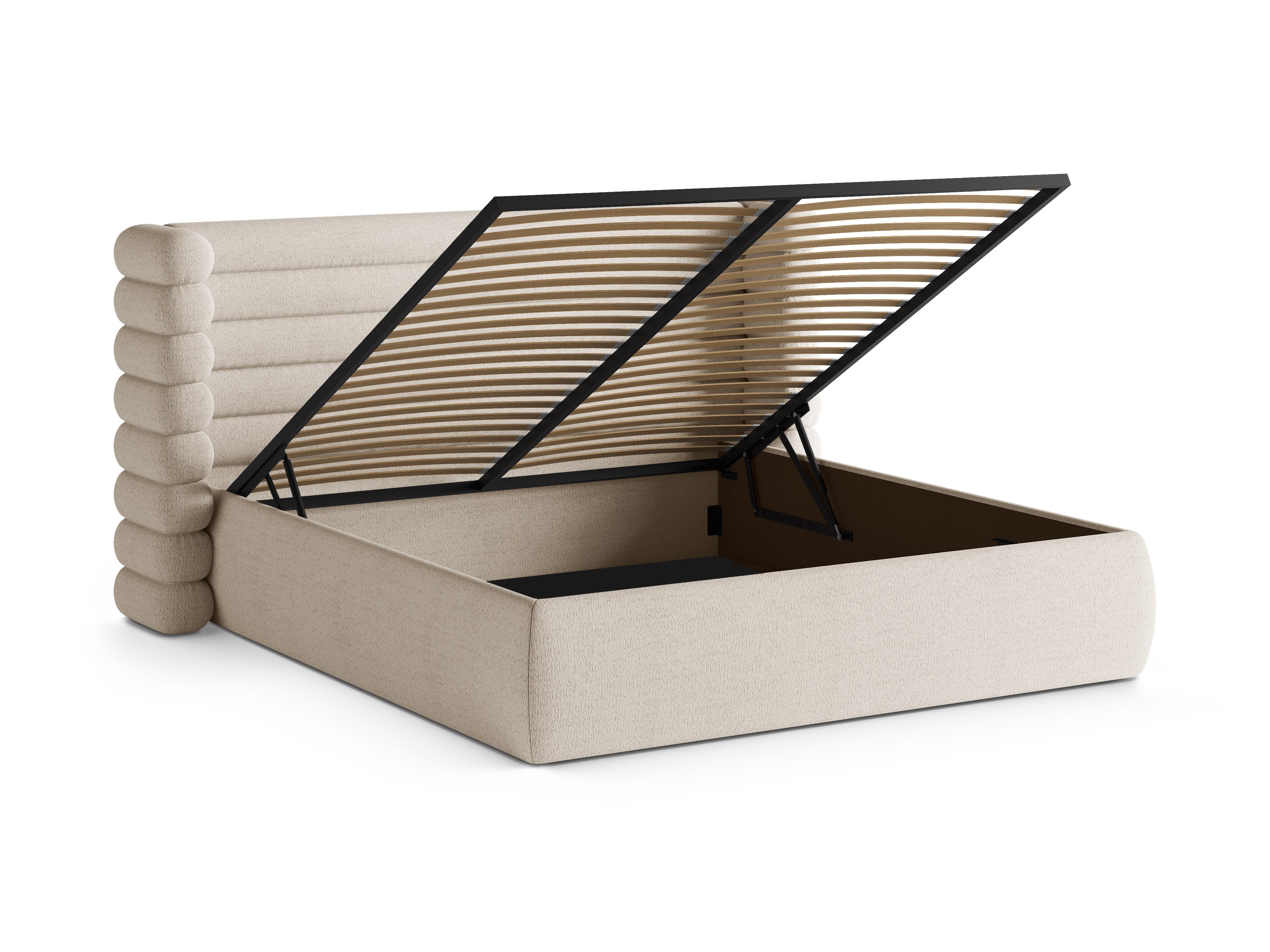 Bett MOUNT hellbeige Boucle