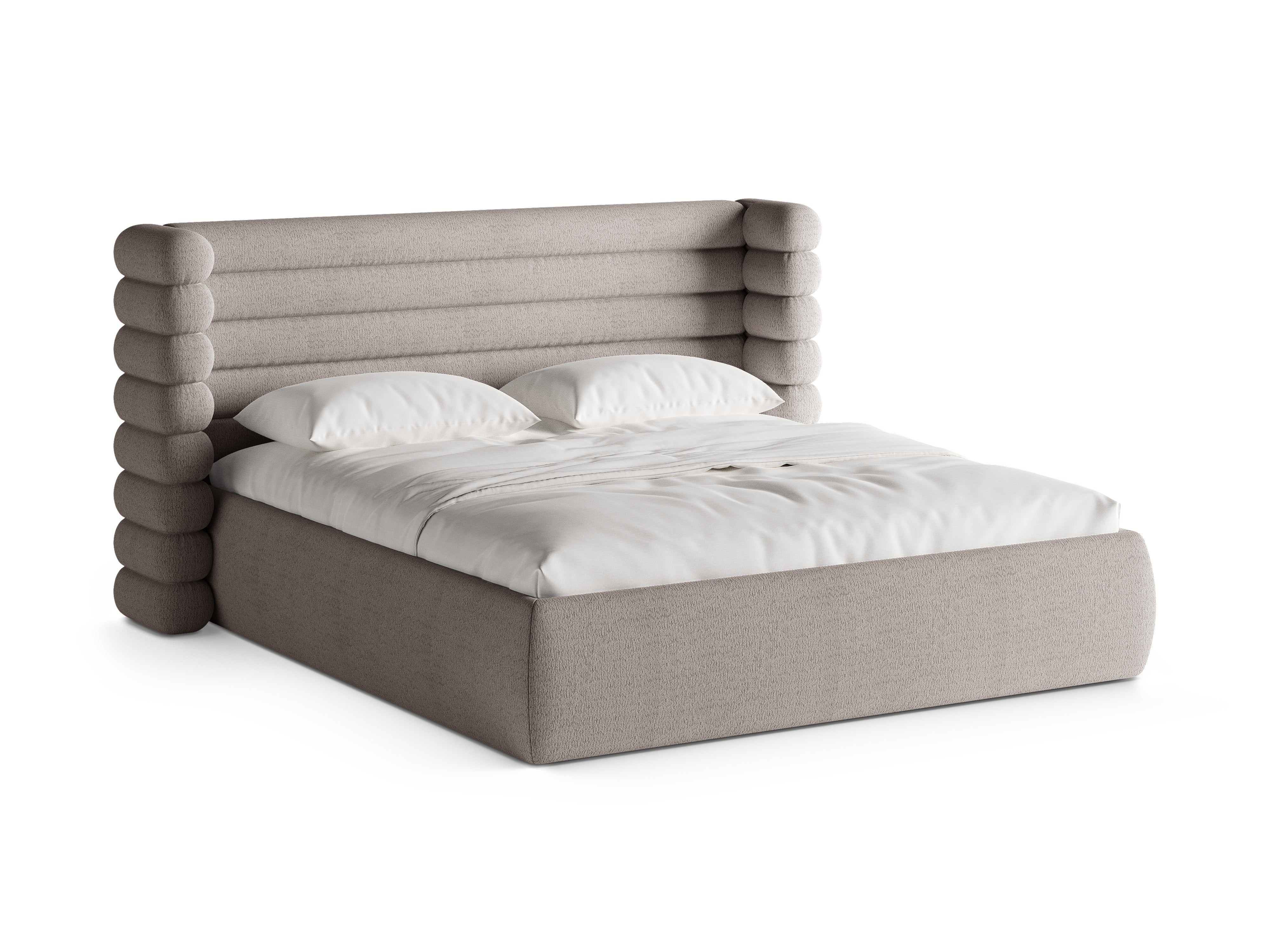 Bett MOUNT warmes graues Boucle