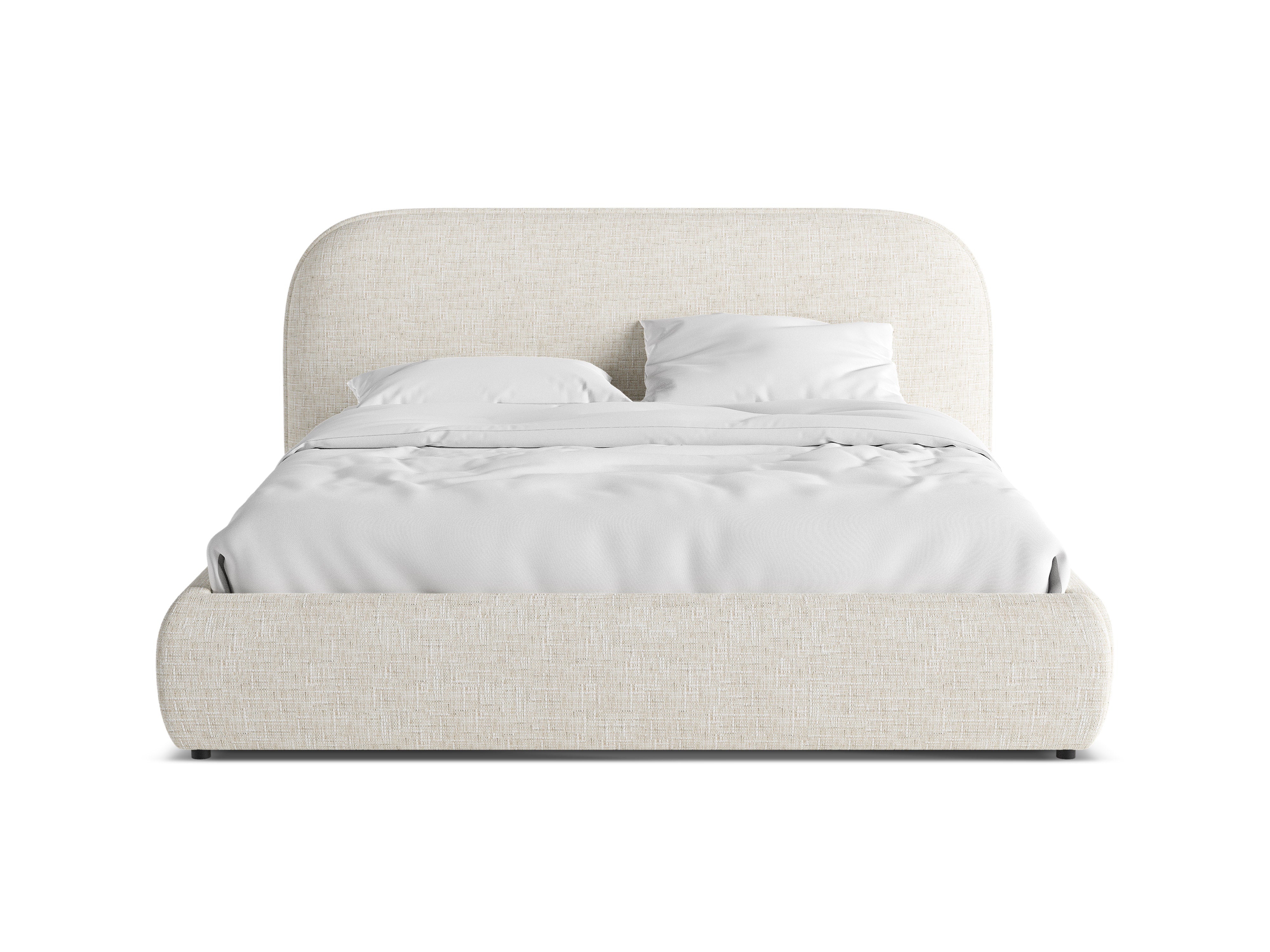 Bett MURADA hellbeige Melange Chenille