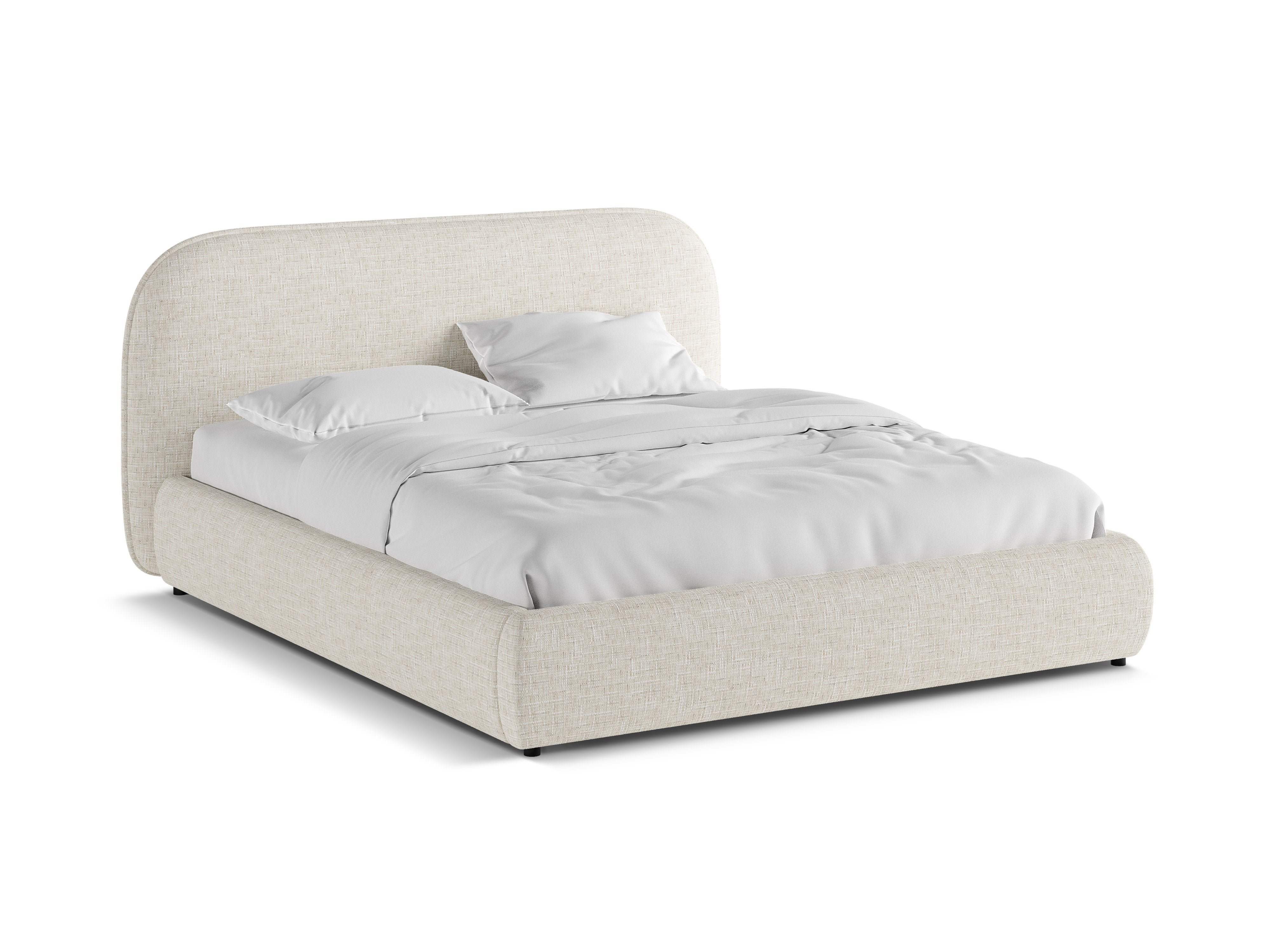 Bett MURADA hellbeige Melange Chenille