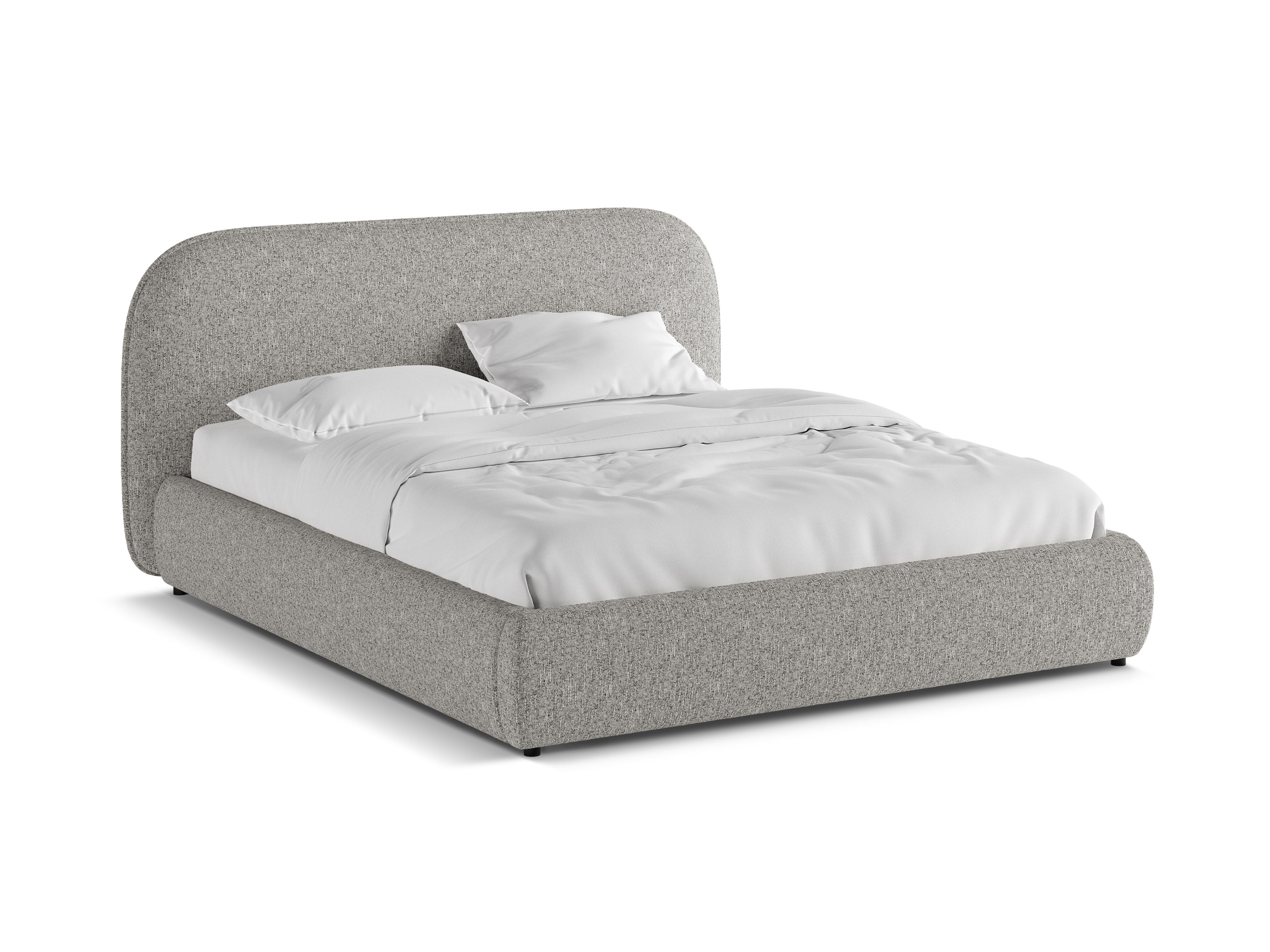MURADA Bed Light Gray Melange Chenille
