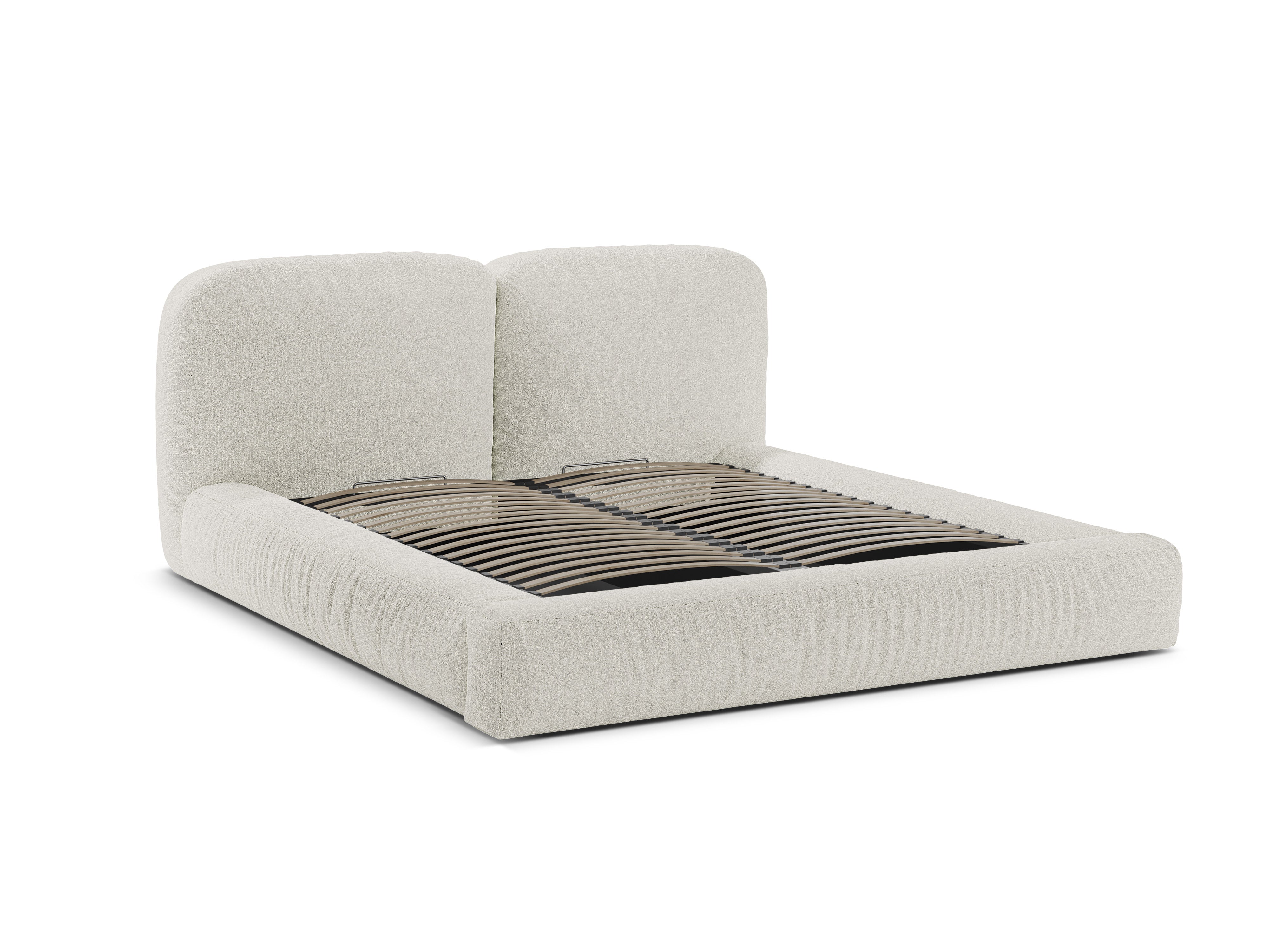 Bett MARTINA grau-beige Mélange Boucle