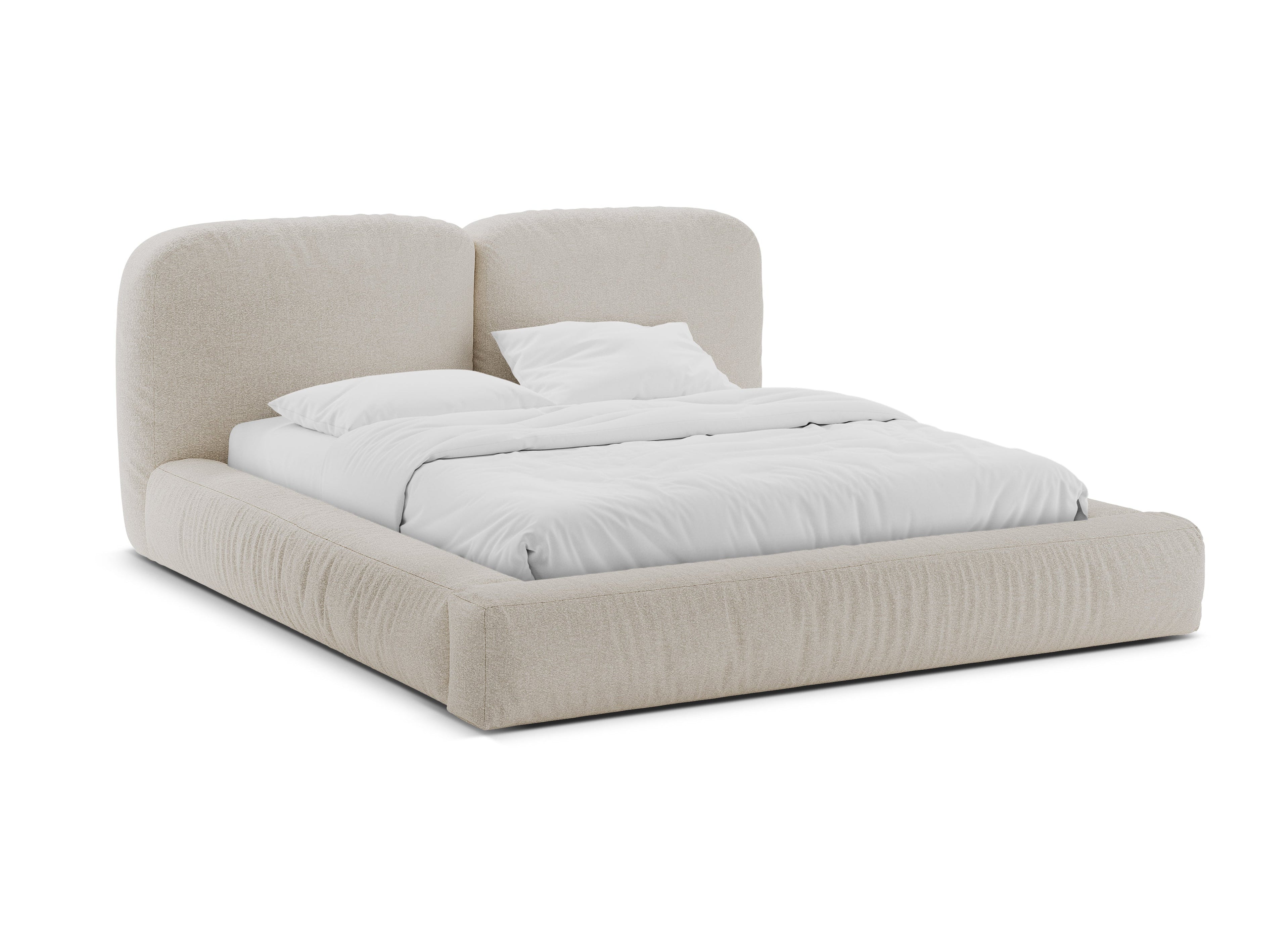 Bett MARTINA beige Boucle