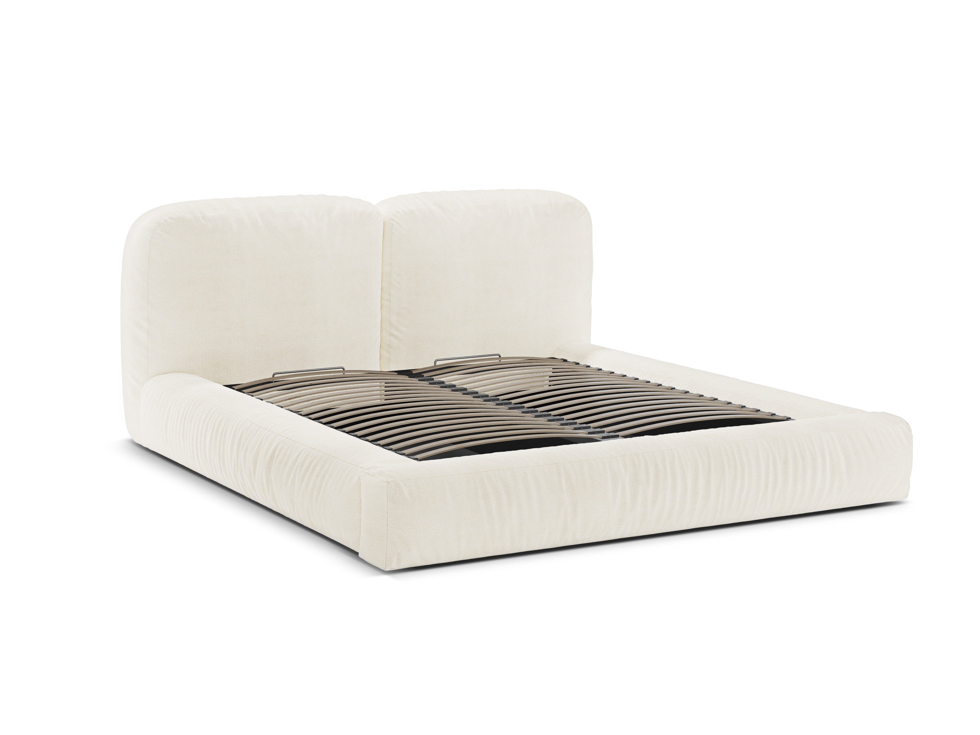 Bett MARTINA Elfenbein Boucle