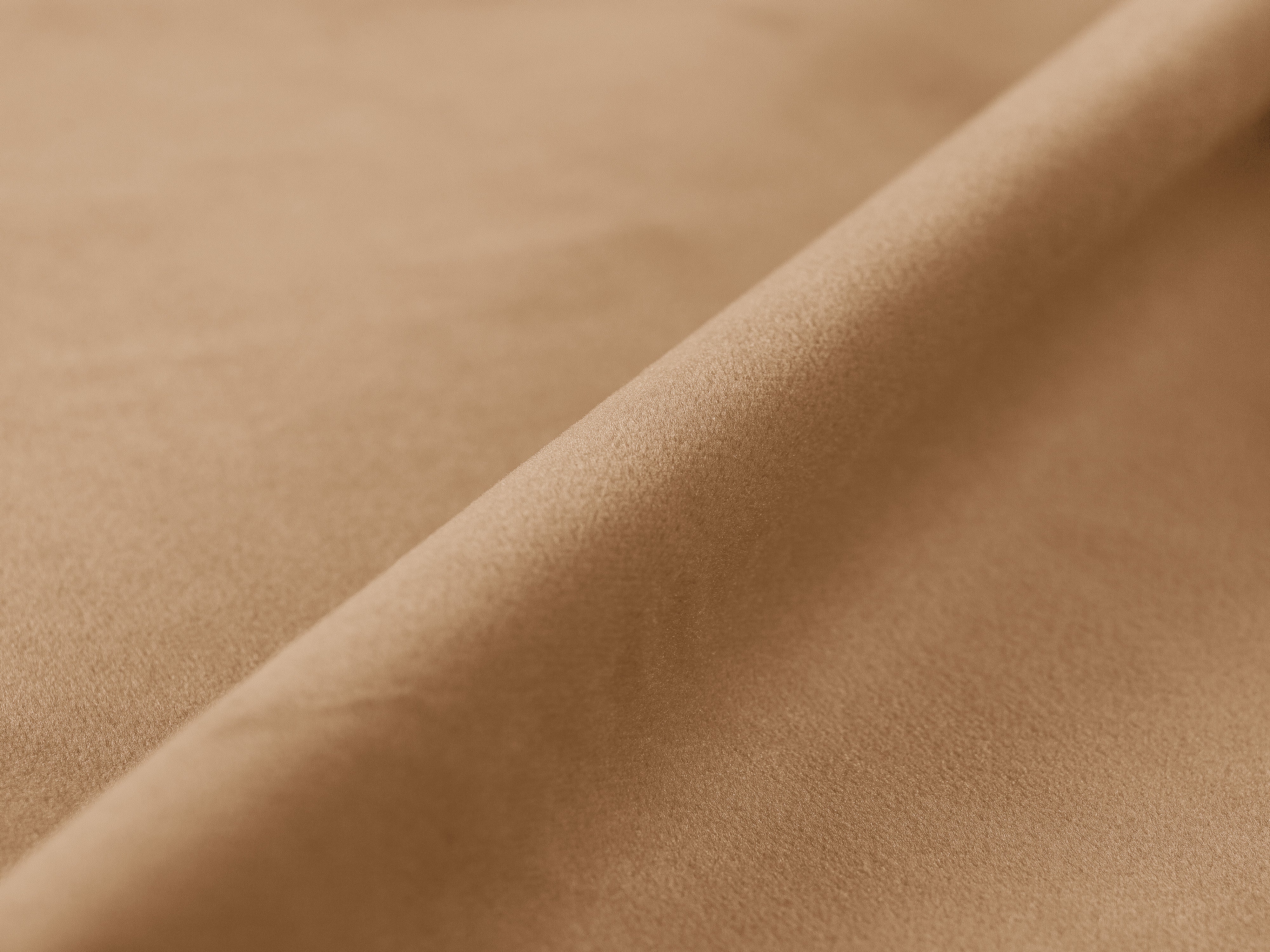 Samtbett mit Bettkasten LUPINE sandfarben