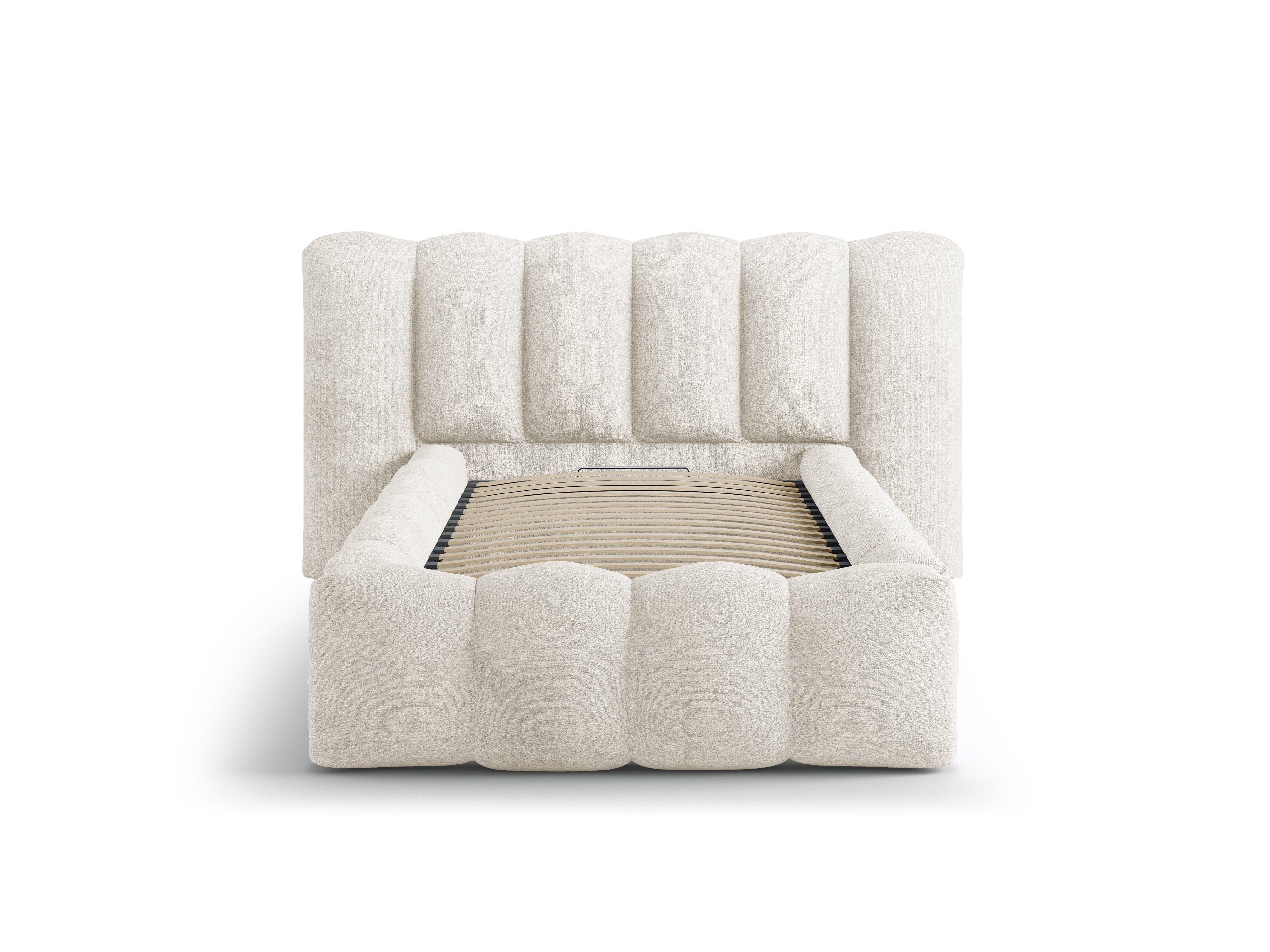 Bett LUPINE hellbeige Chenille