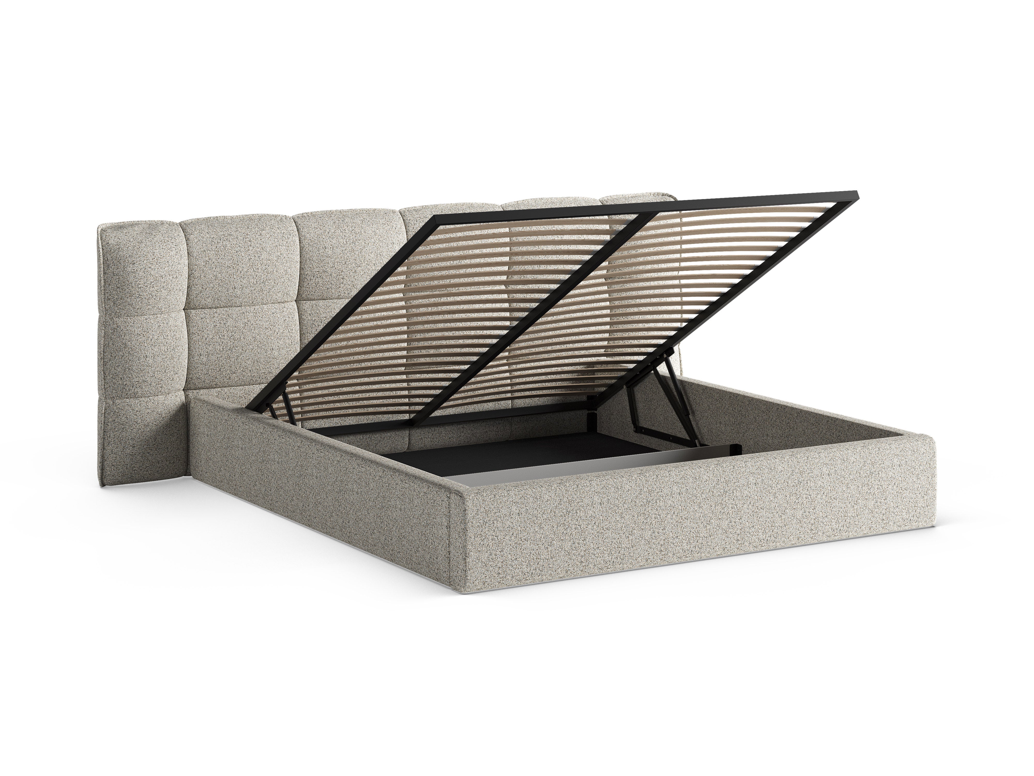 ERIC Bed with Storage in Beige Mélange