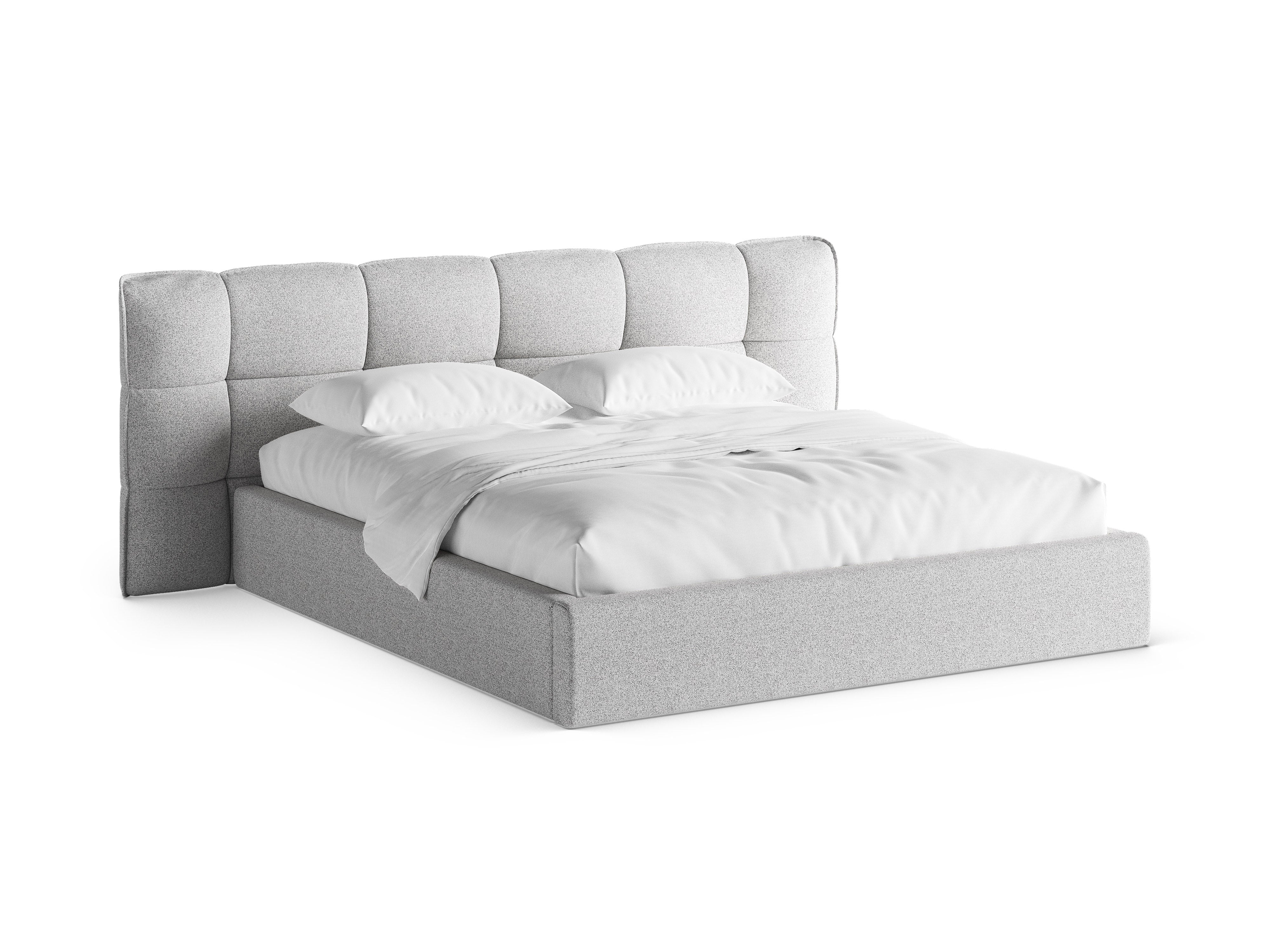 Bett mit Stauraum ERIC hellgrau meliert