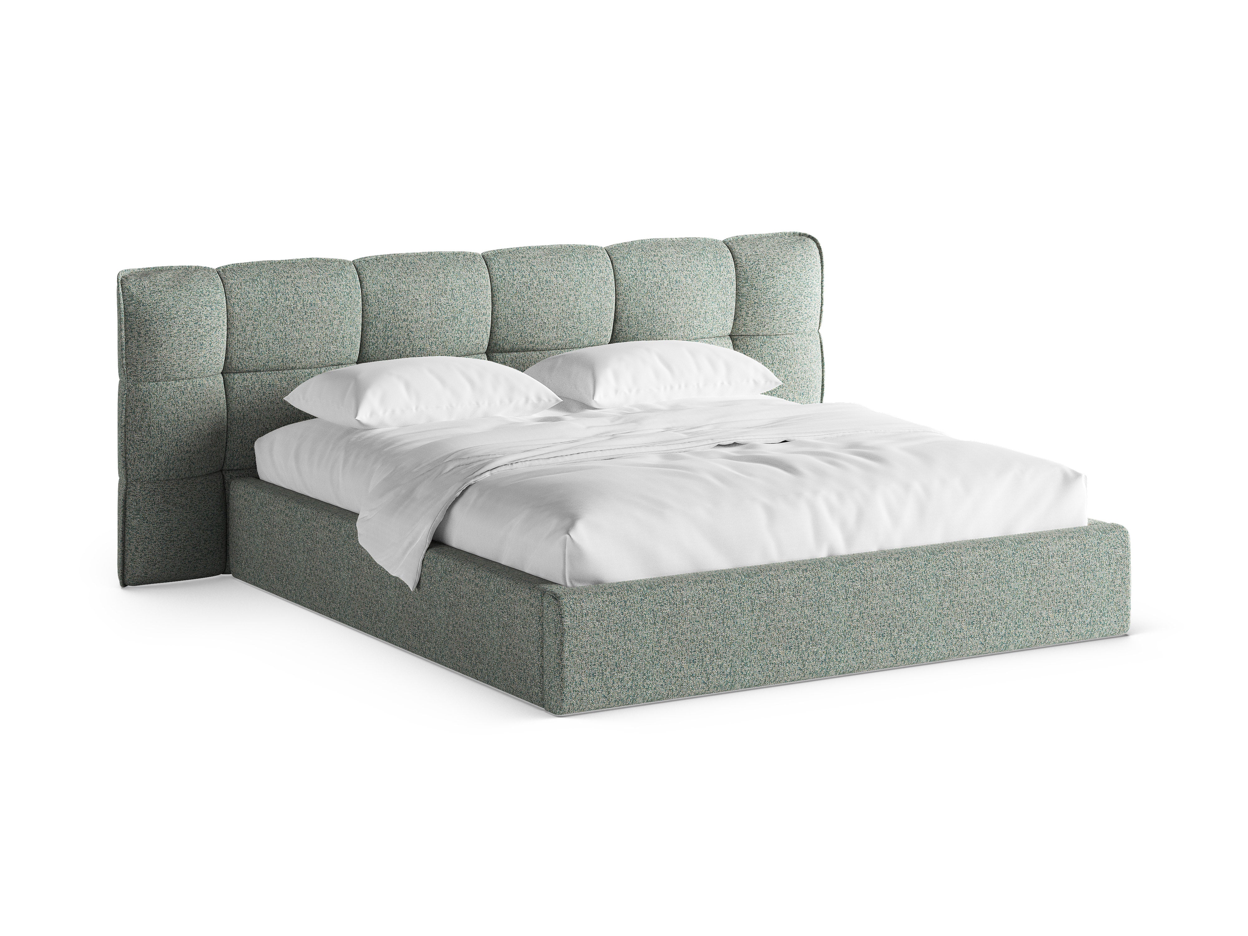 Bett mit Stauraum ERIC grün Moos Melange