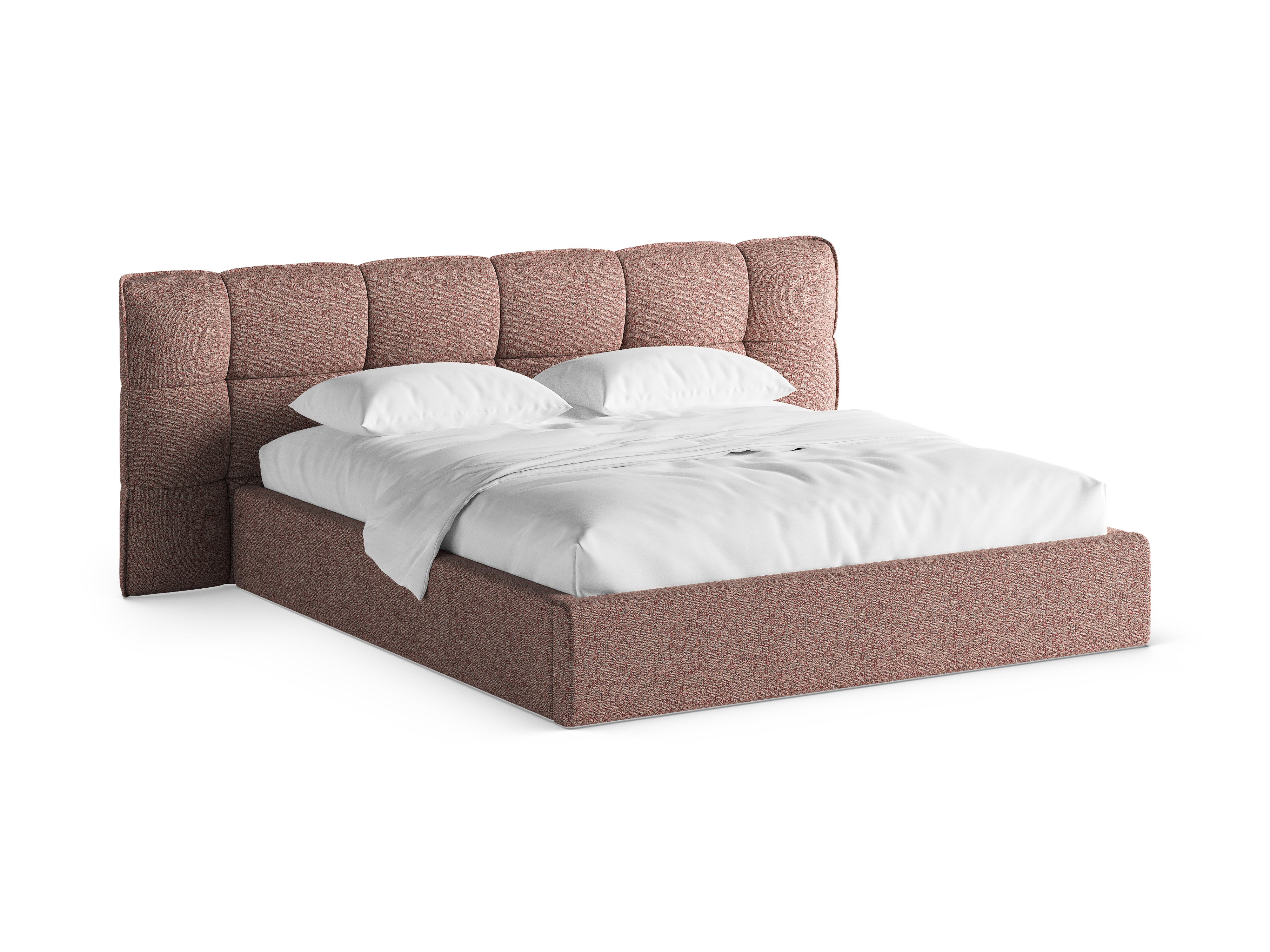 Bett mit Stauraum ERIC rosa Melange