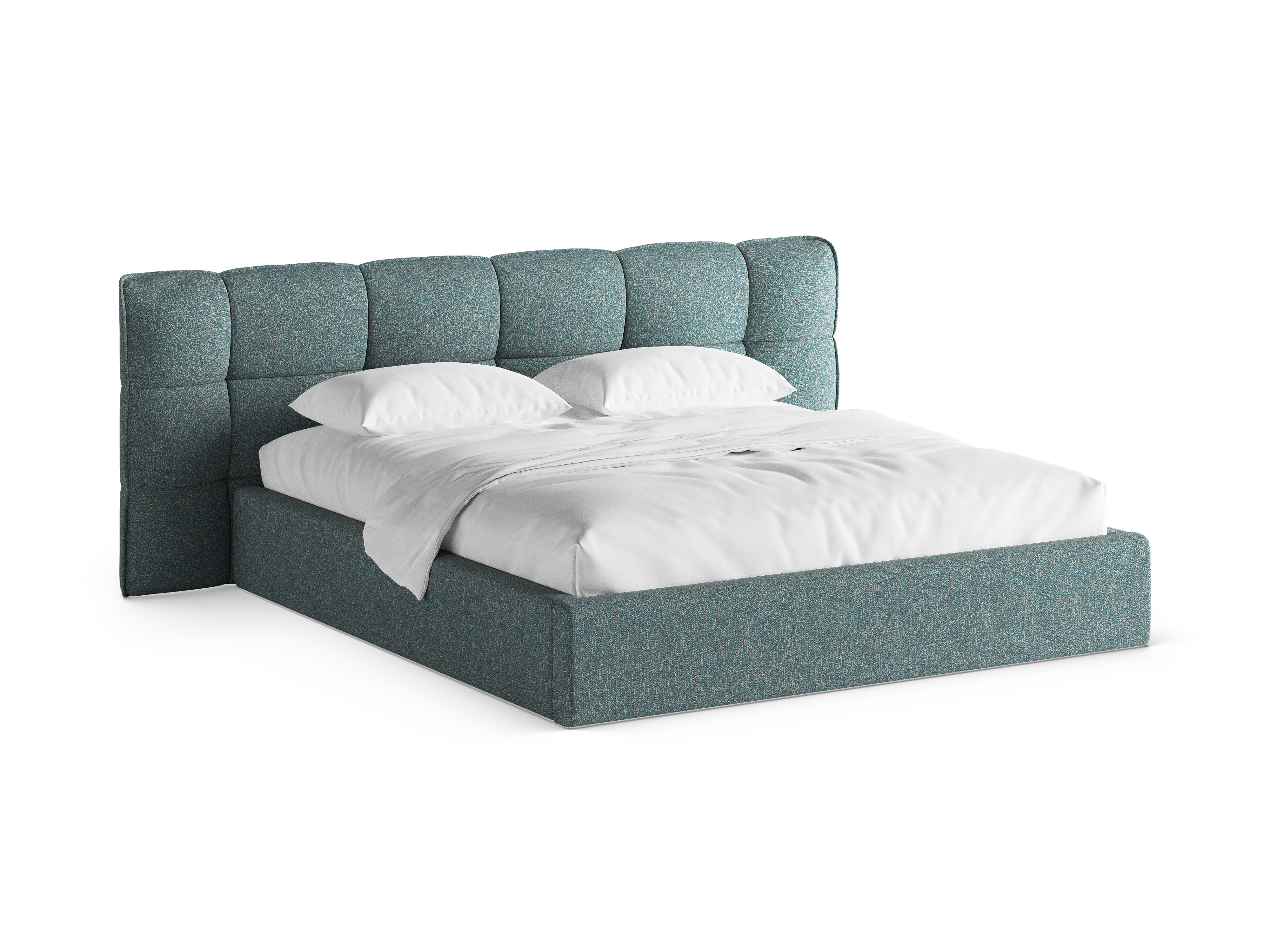 Bett mit Stauraum ERIC blau meliert