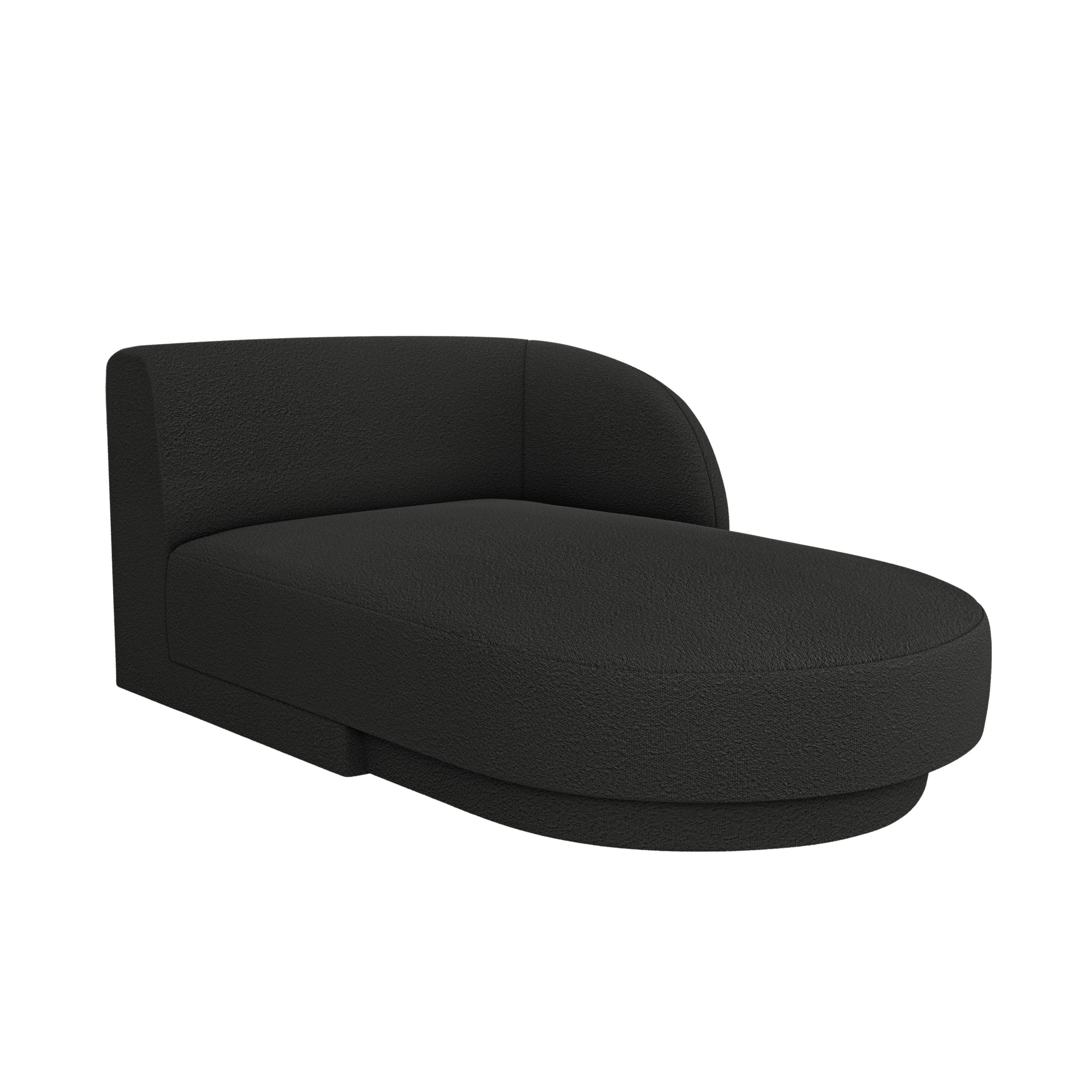 Right-facing chaise longue MILEY black boucle