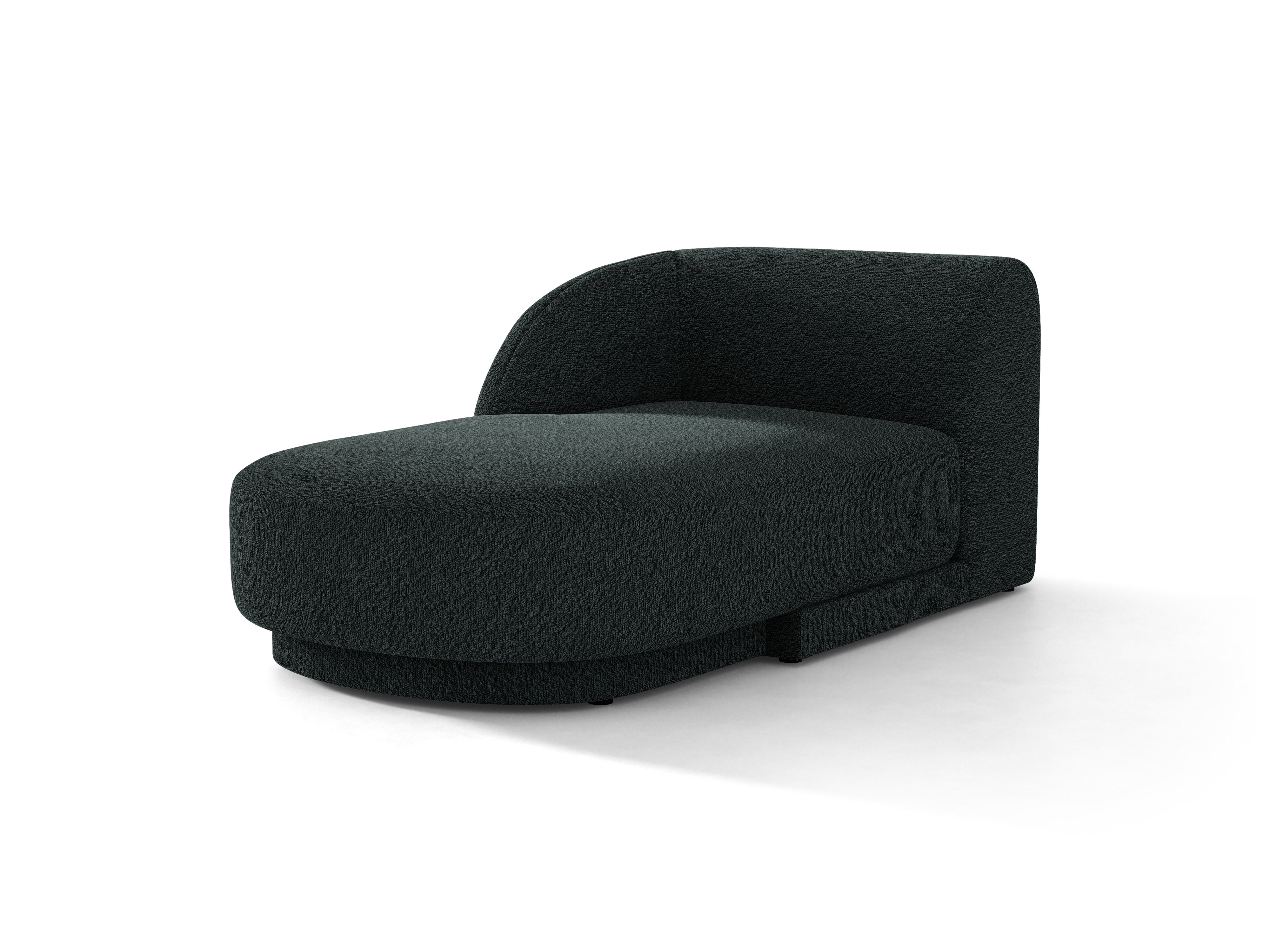 Linksseitiger Szezlong MILEY schwarzer Boucle