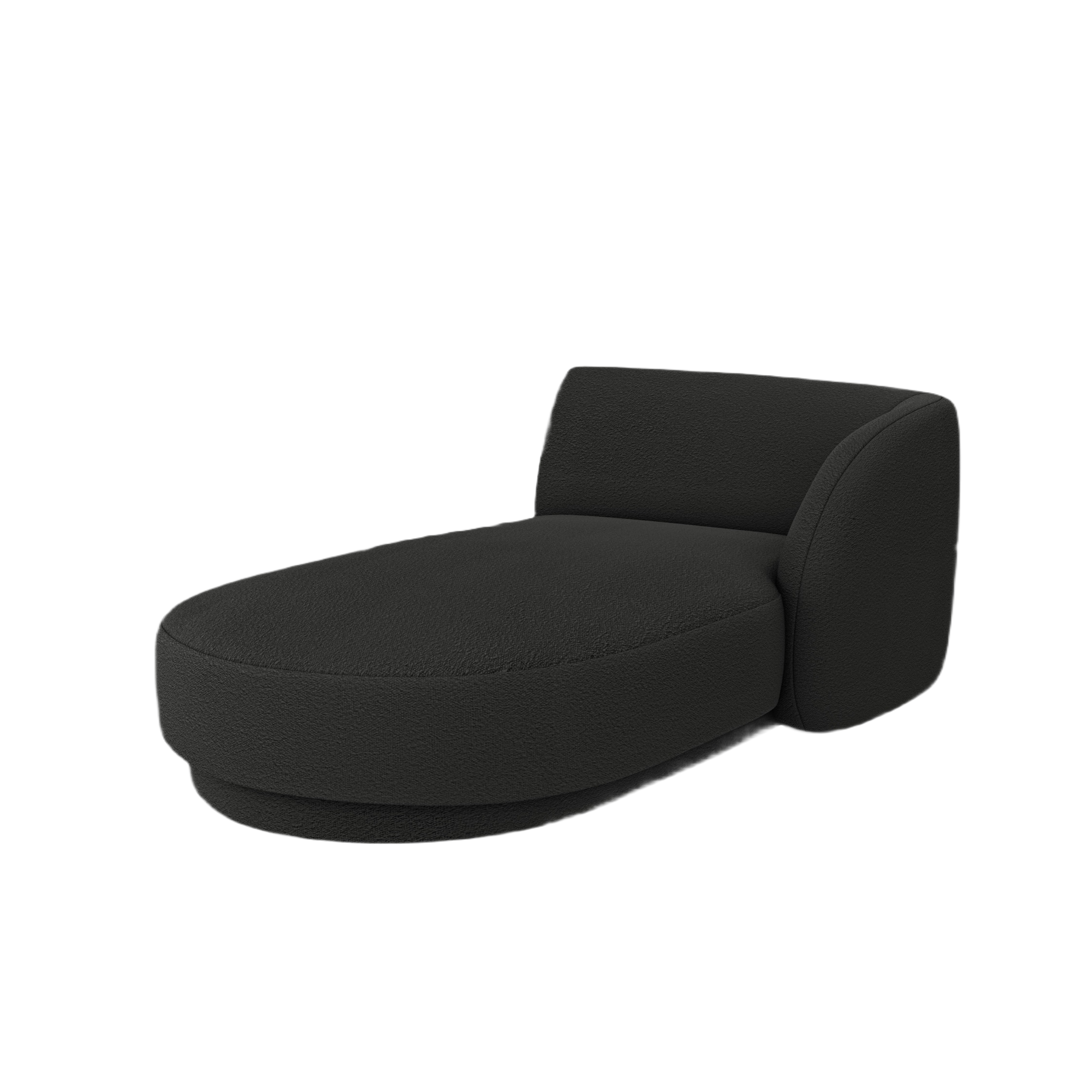Right-facing chaise longue MILEY black boucle