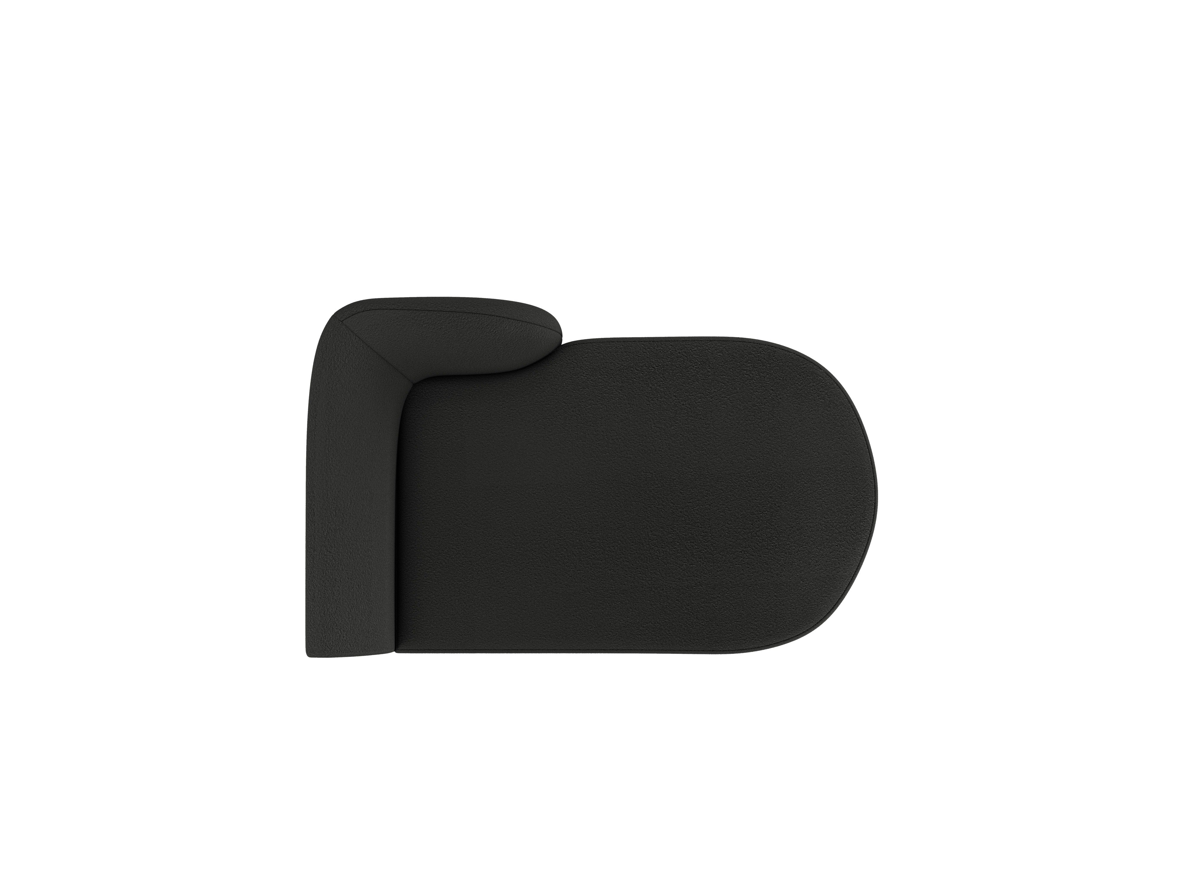 Right-facing chaise longue MILEY black boucle