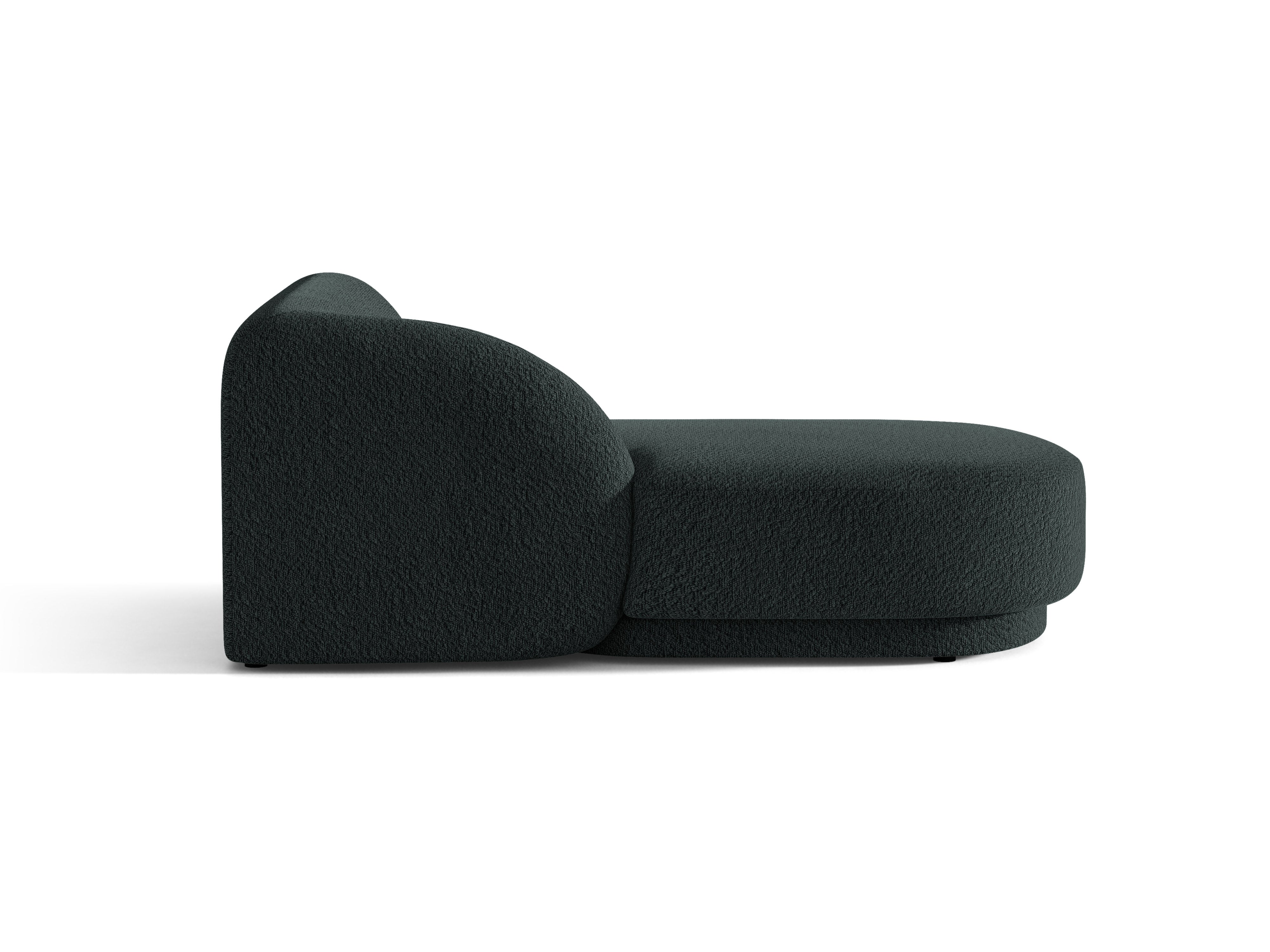 Linksseitiger Szezlong MILEY schwarzer Boucle