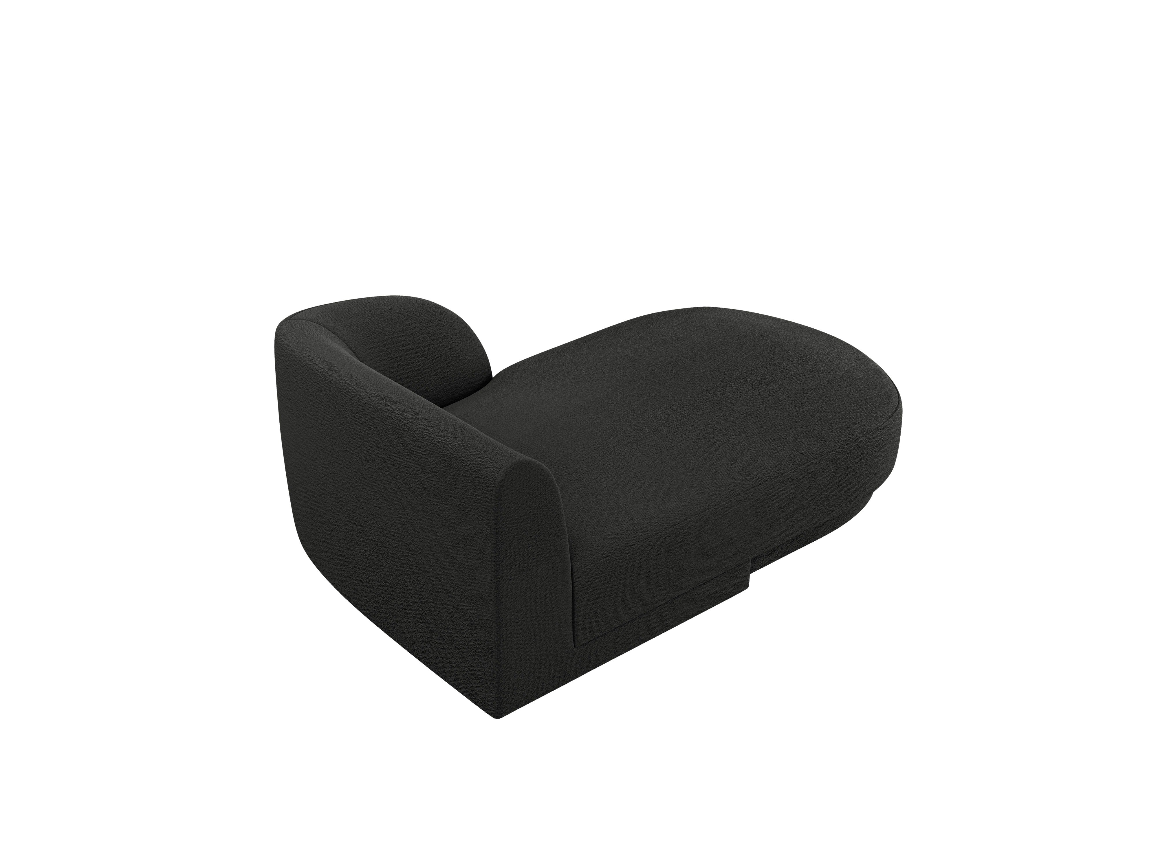 Right-facing chaise longue MILEY black boucle