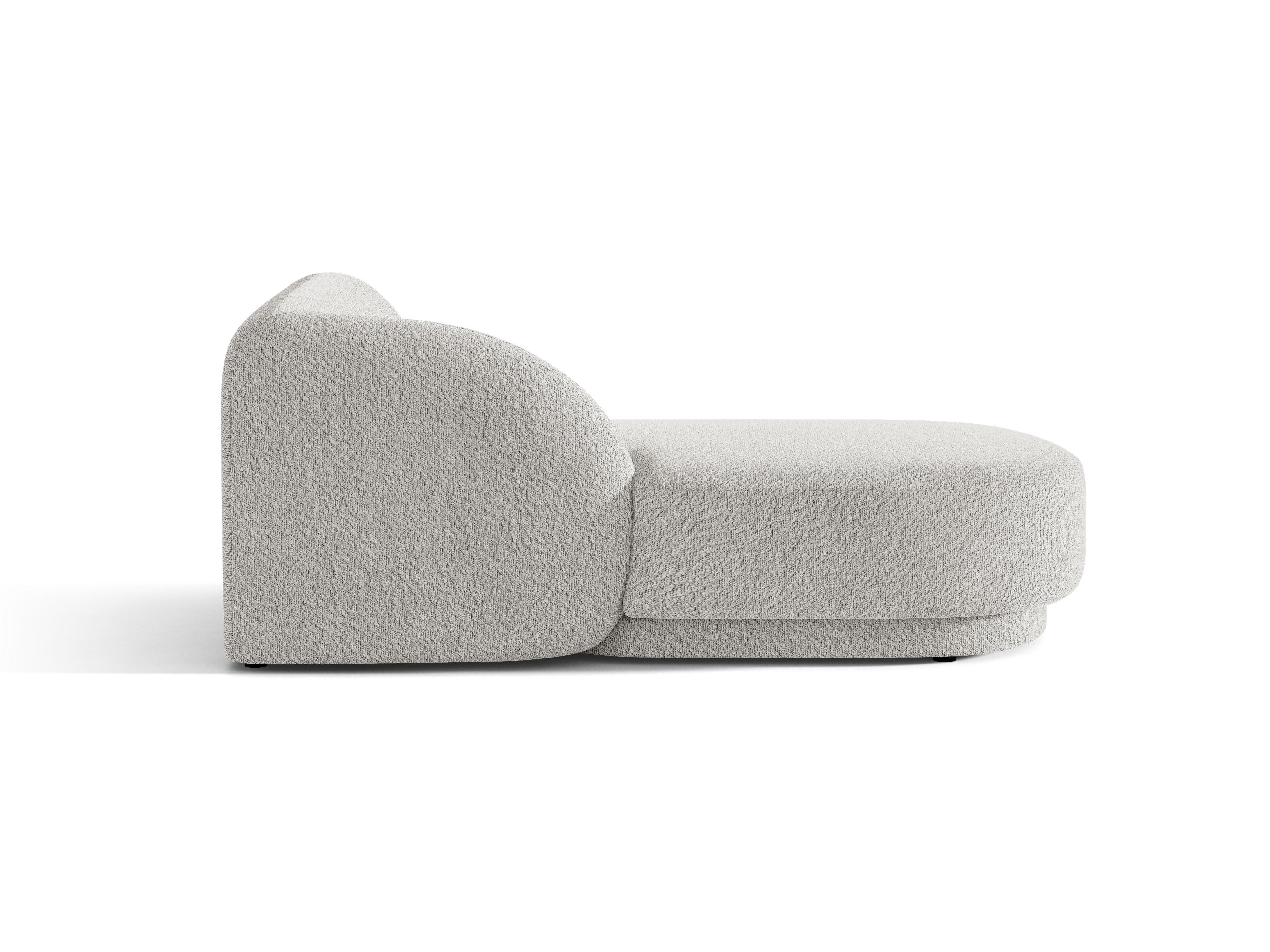 Szezlong lewostronny MILEY jasnoszary boucle – tkanina bouclé