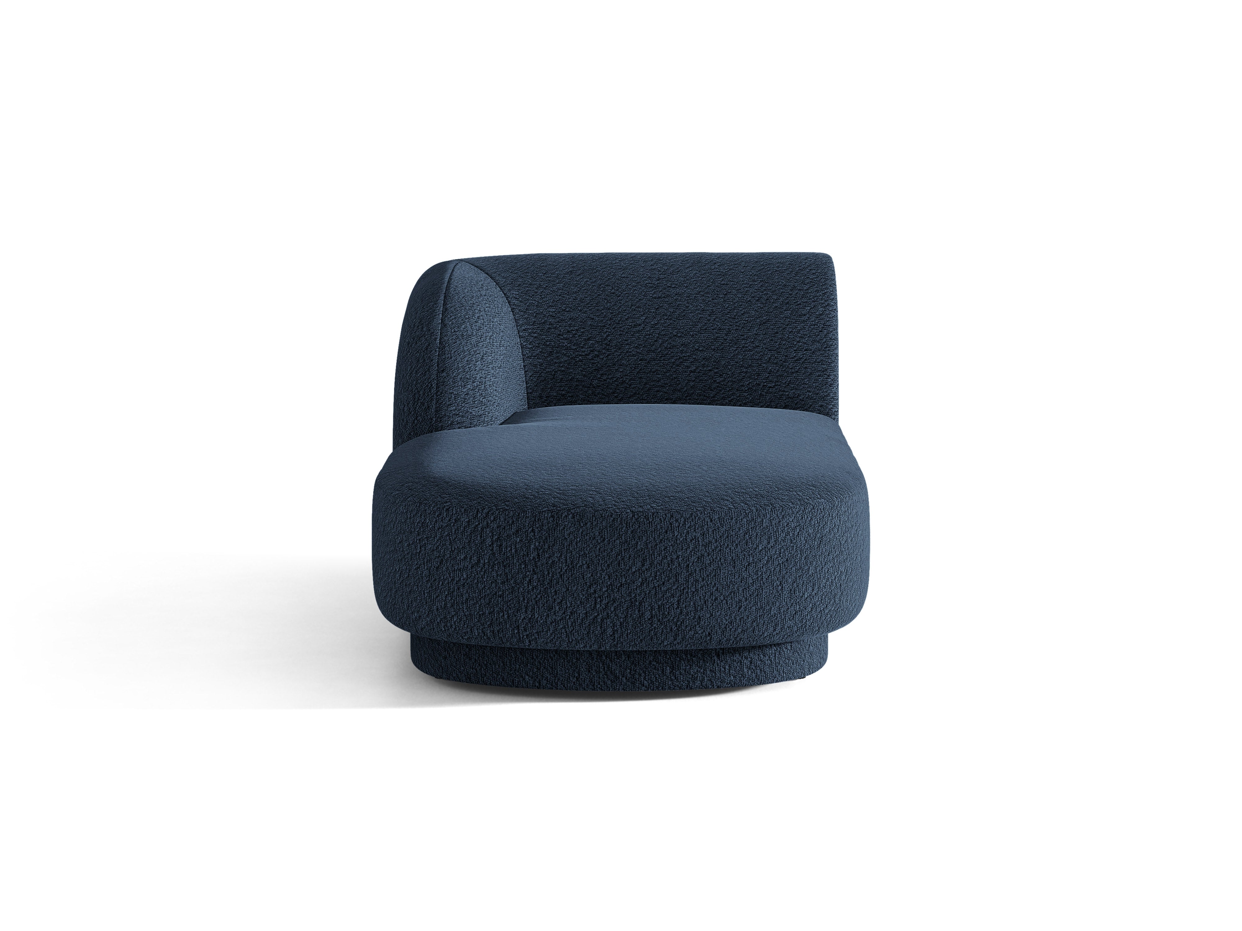 Linksseitiger Szezlong MILEY dunkelblauer Boucle