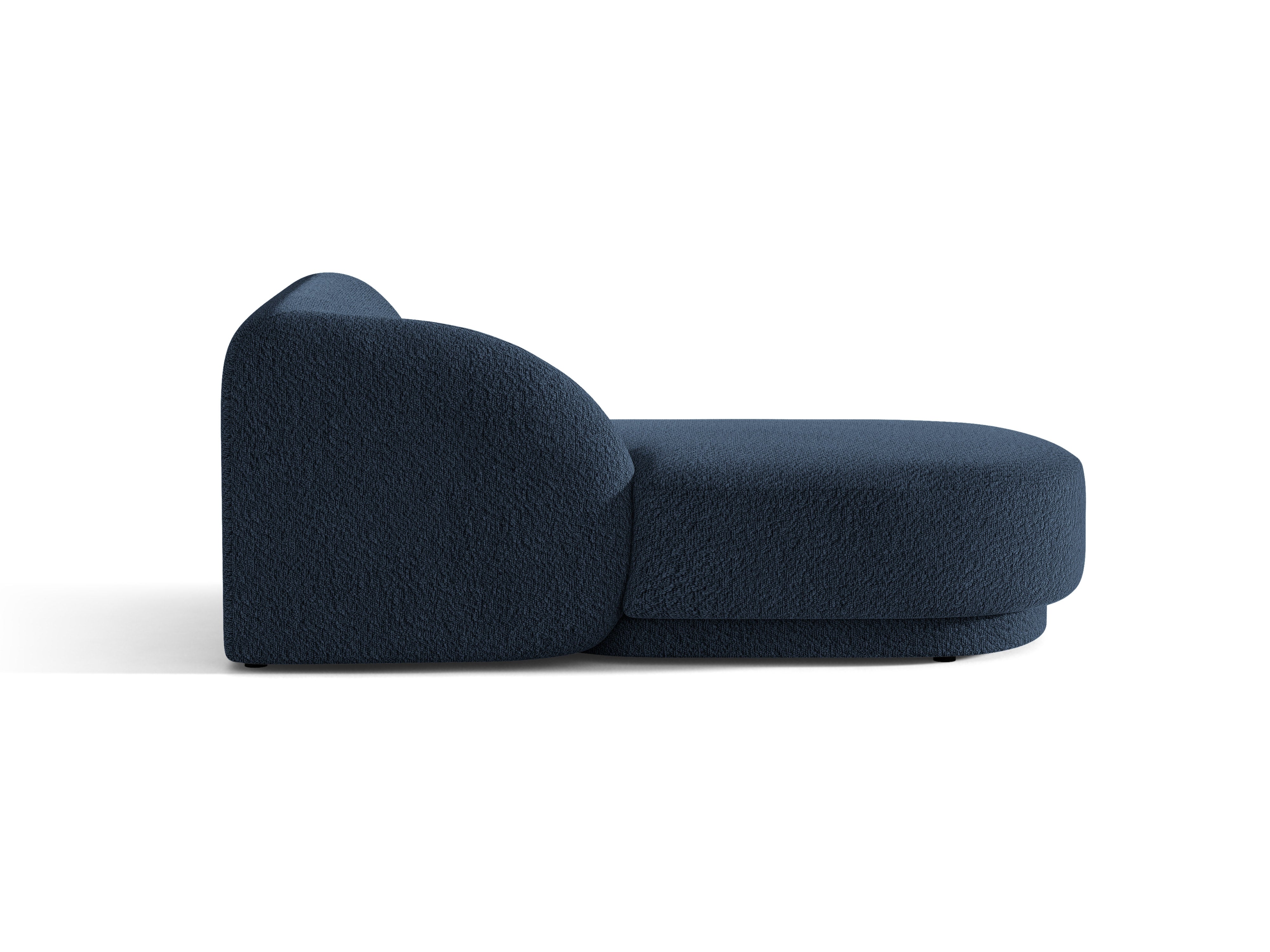 Linksseitiger Szezlong MILEY dunkelblauer Boucle