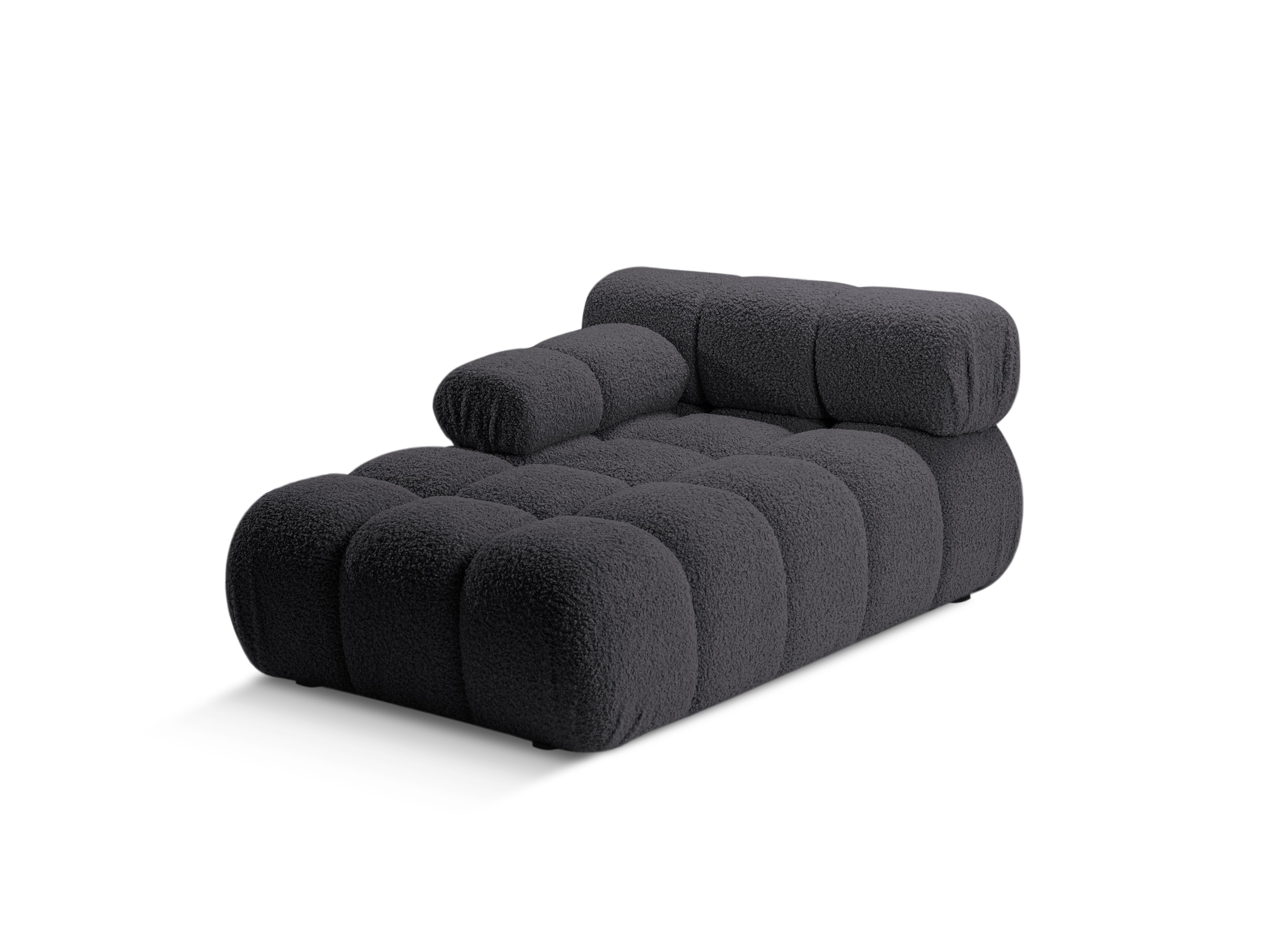 Linksseitiger Sessel BELLIS in grafitfarbener Boucle