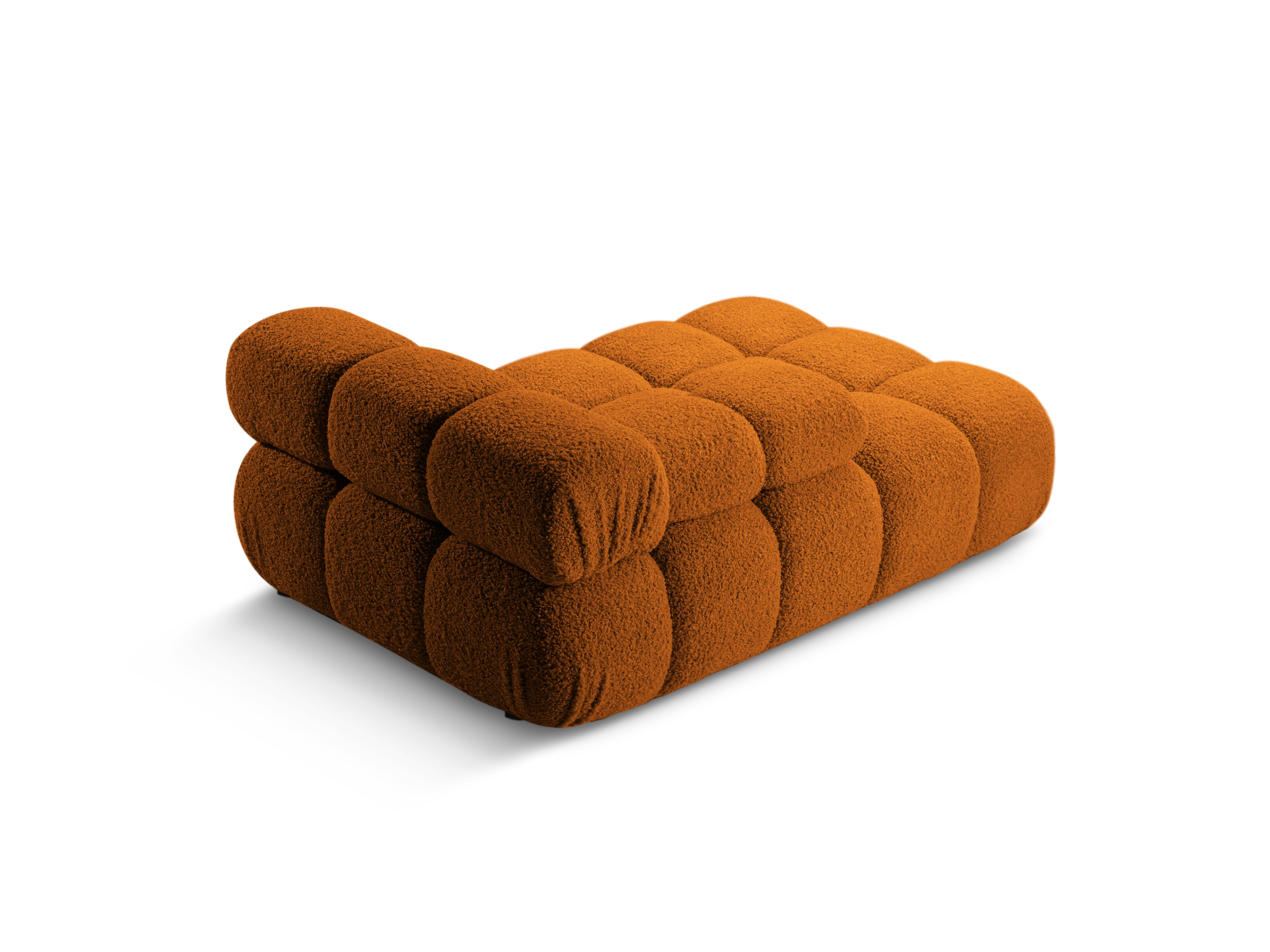 Linksseitiger Sessel BELLIS in ziegelrotem Boucle-Stoff