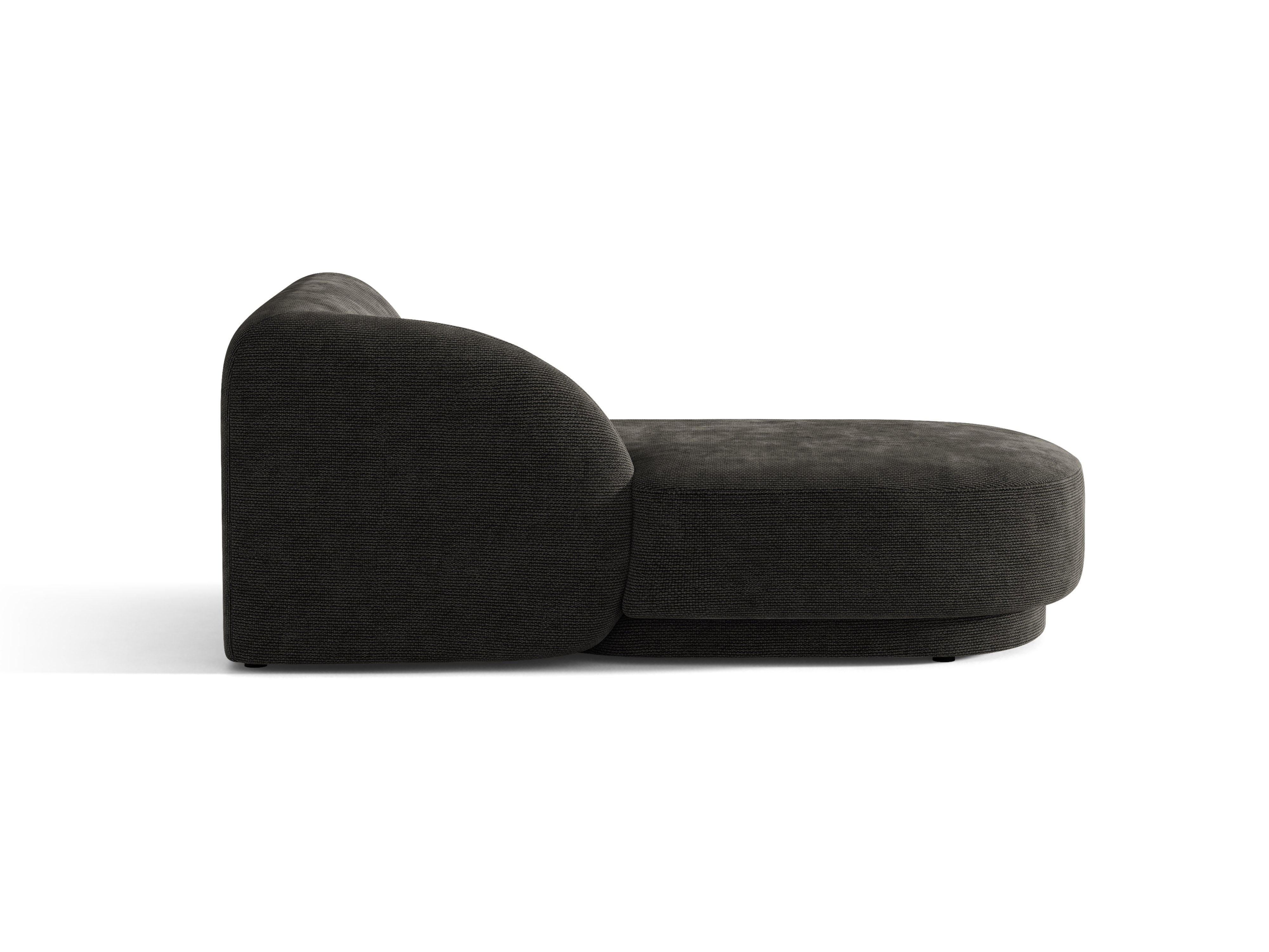 Linksseitiger Sessel MILEY schwarzer Chenille