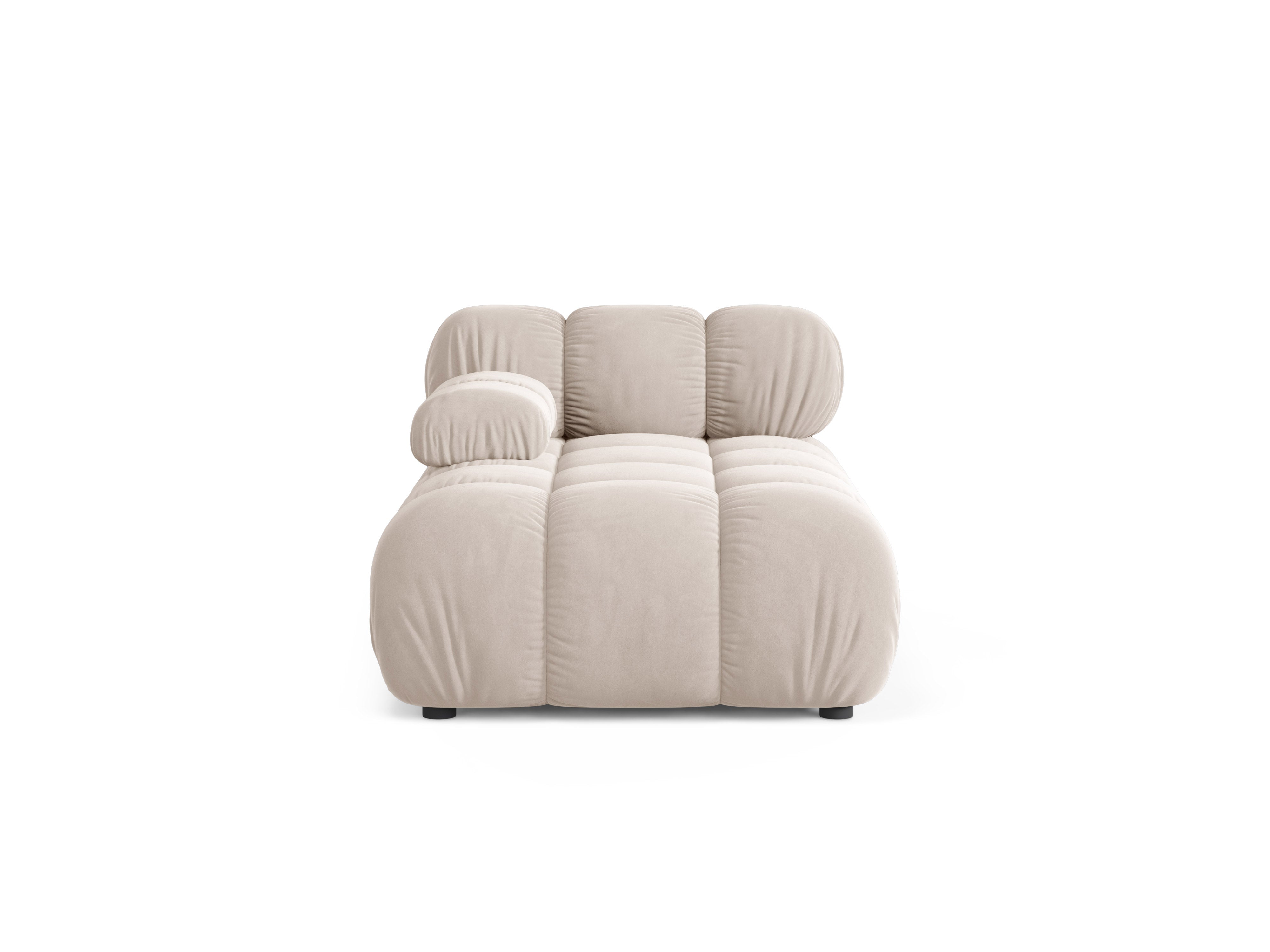 Linksseitiger Sessel BELLIS aus hellbeigem Velours