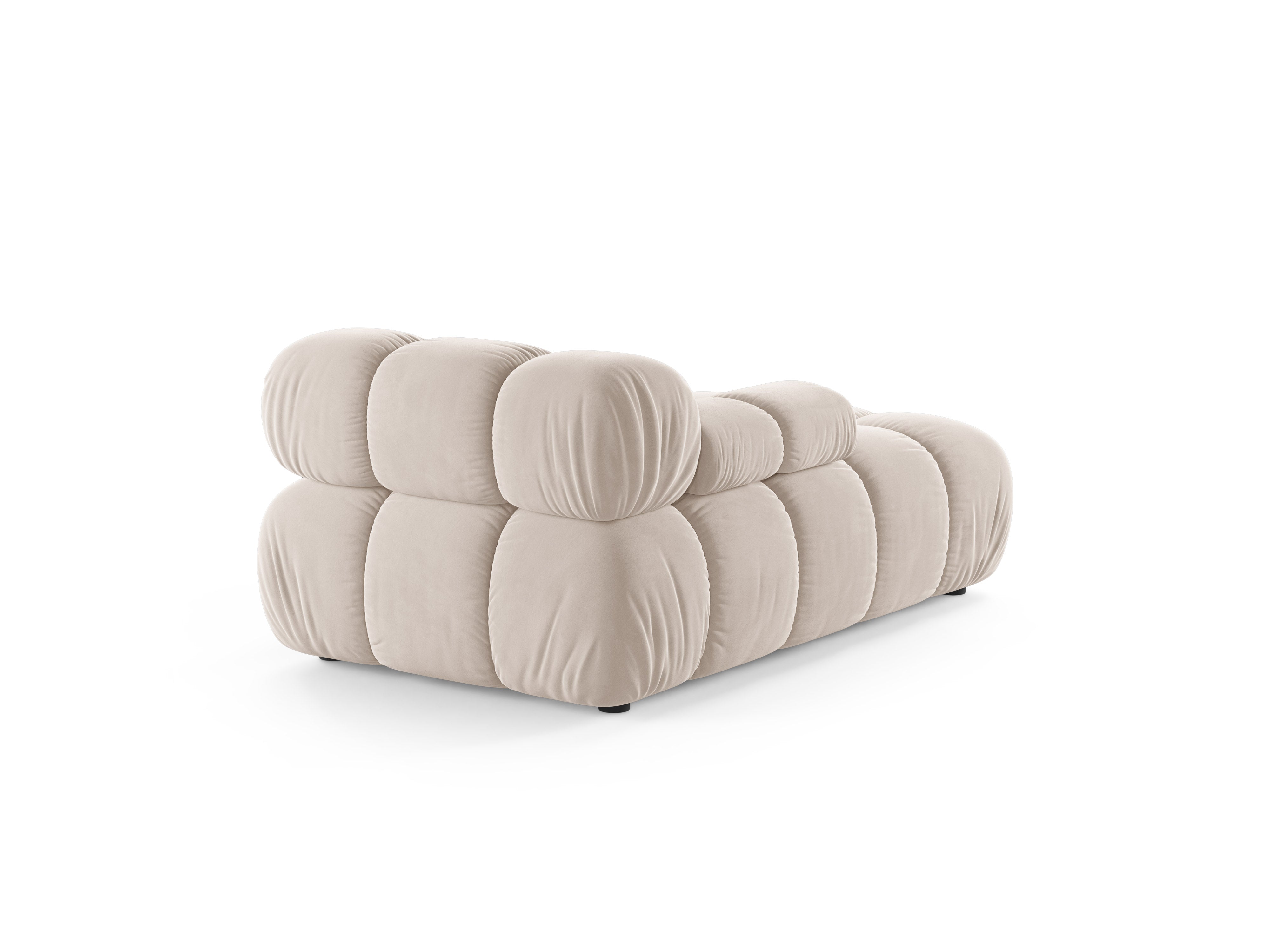 Linksseitiger Sessel BELLIS aus hellbeigem Velours